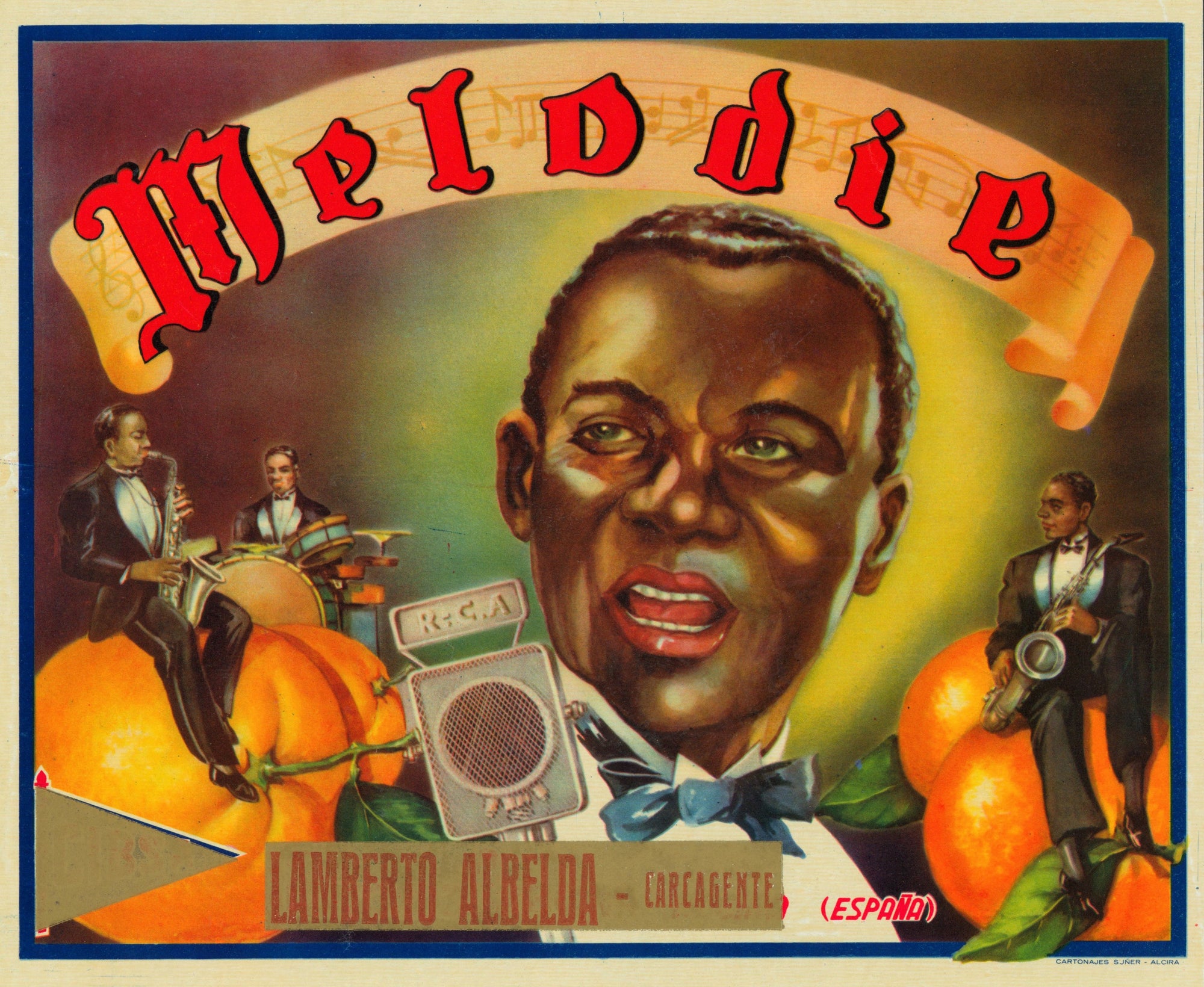 Melodie- Spanish Crate Label - Authentic Vintage Antique Print