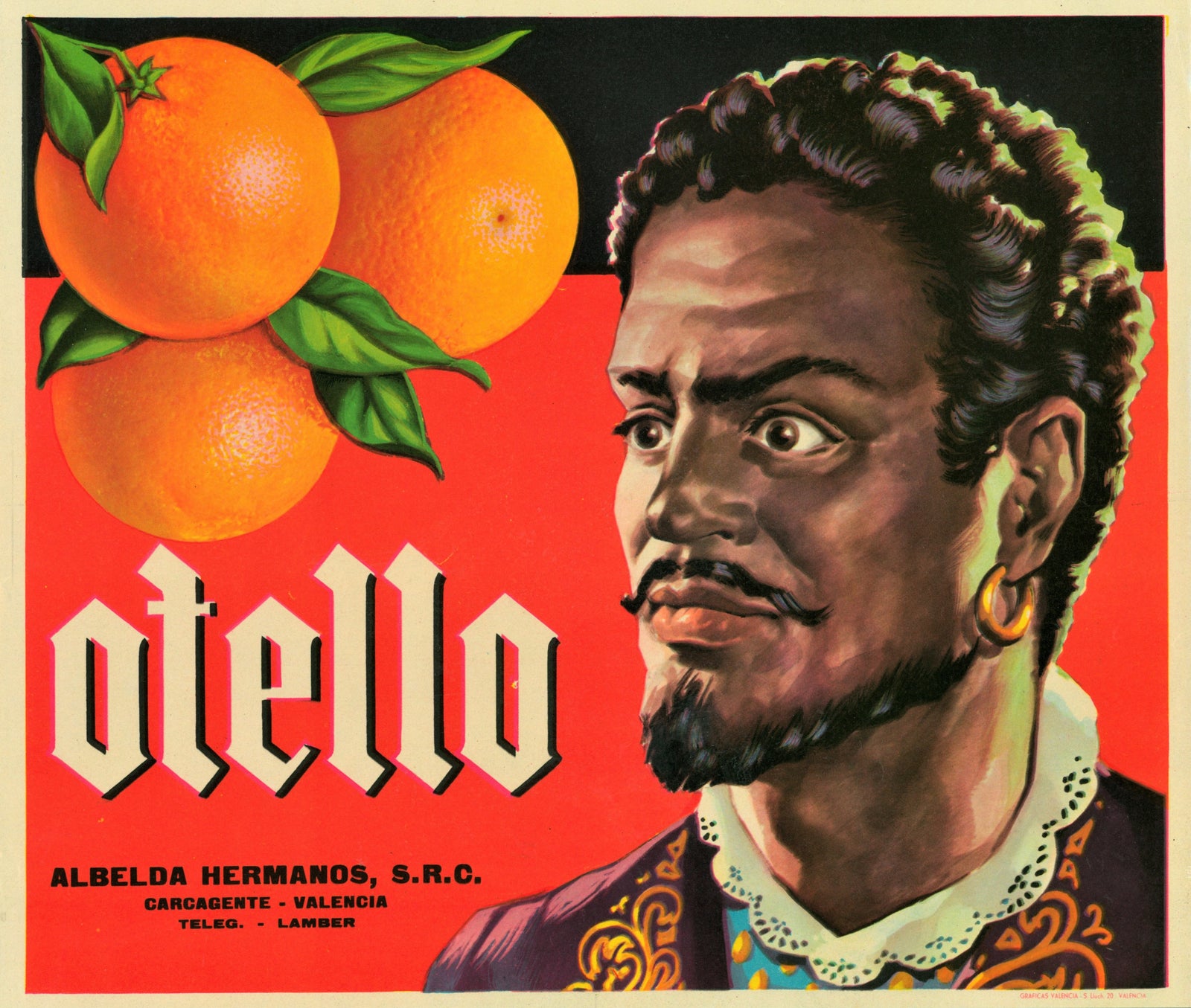 Otello- Spanish Crate Label - Authentic Vintage Antique Print