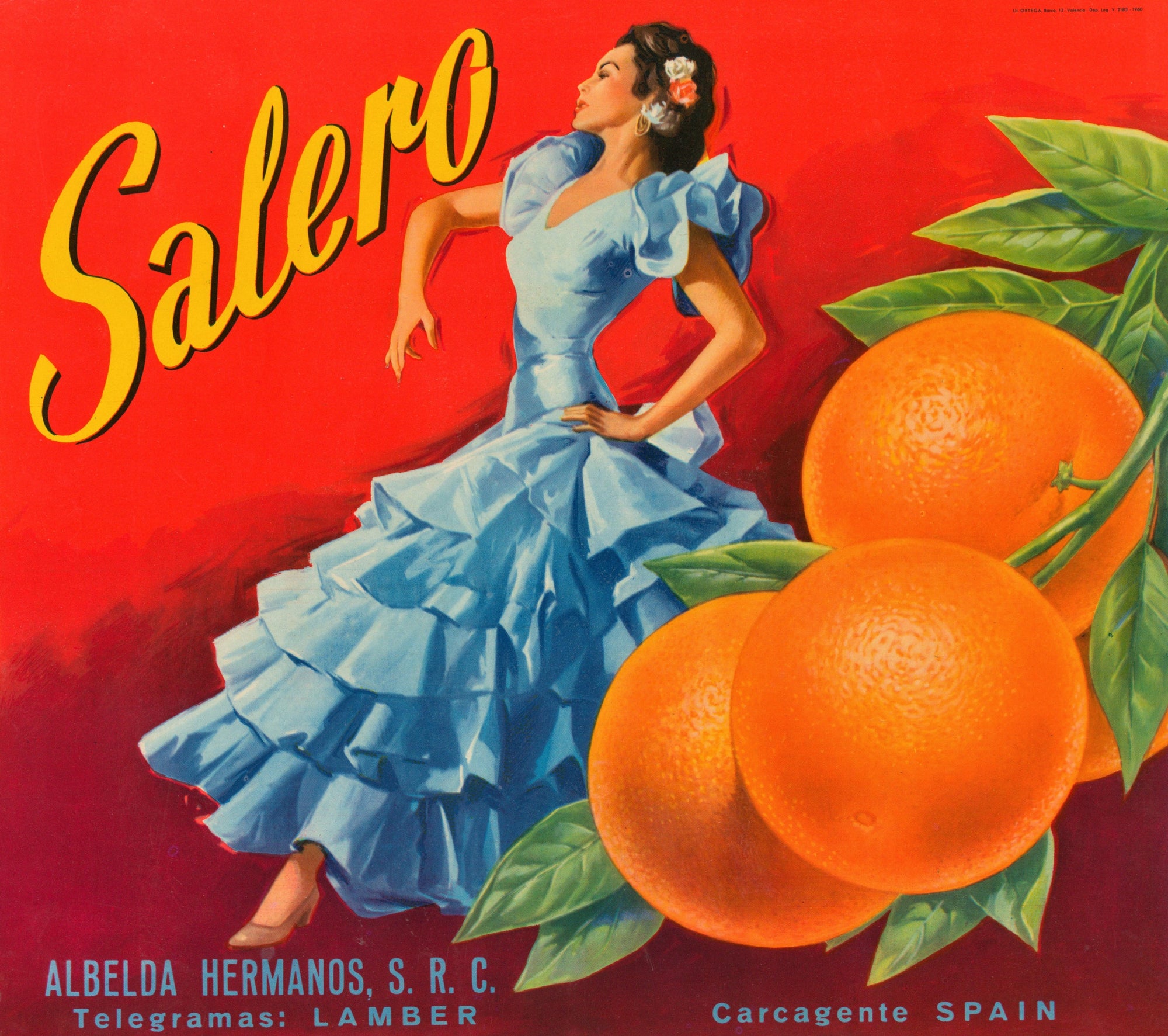 Salero- Spanish Crate Label - Authentic Vintage Antique Print