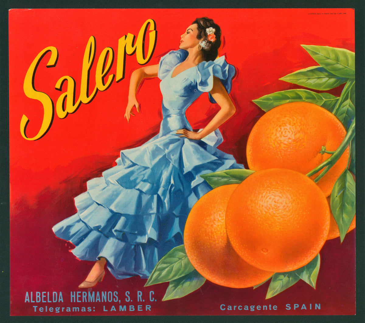 Salero- Spanish Crate Label - Authentic Vintage Antique Print