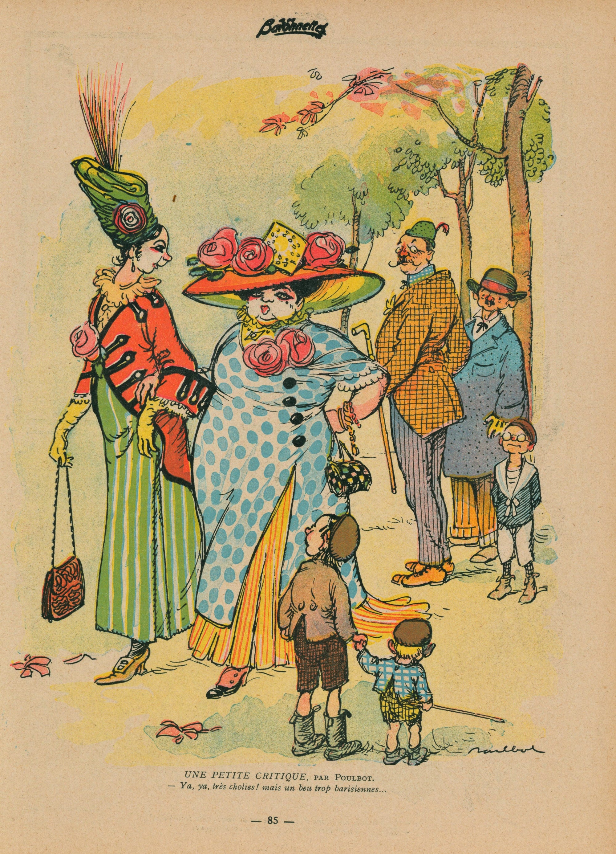 Une Petite Critique- French Satirical Comic - Authentic Vintage Antique Print