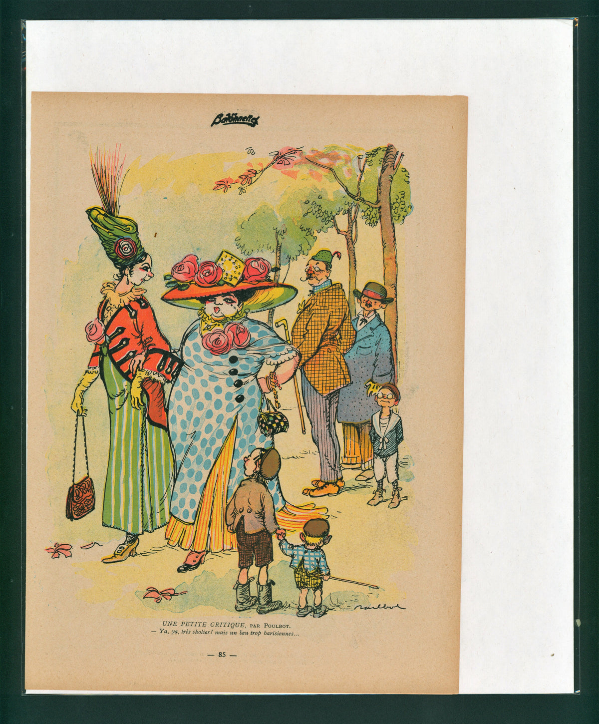 Une Petite Critique- French Satirical Comic - Authentic Vintage Antique Print
