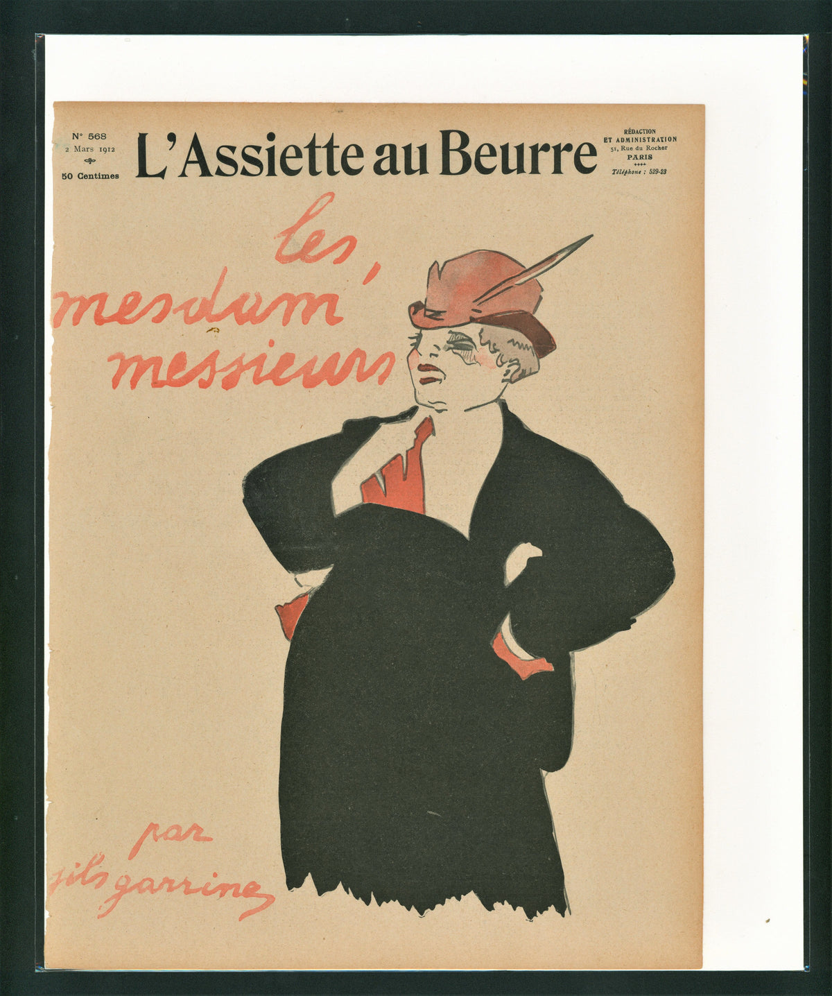 Les Mesdam Messieur- French Satirical Comic - Authentic Vintage Antique Print