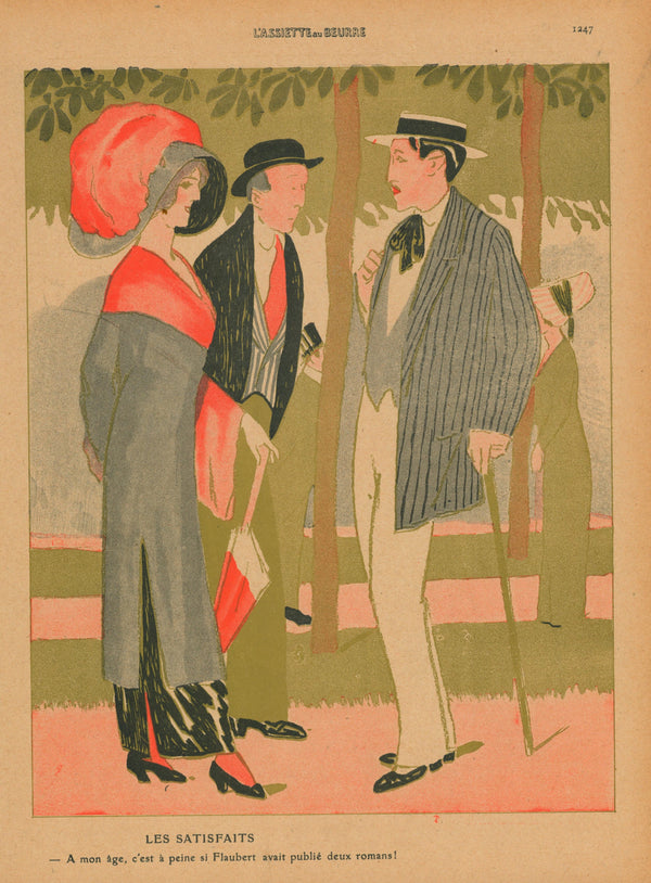 Les Satisfaits- French Satirical Comic - Authentic Vintage Illustration