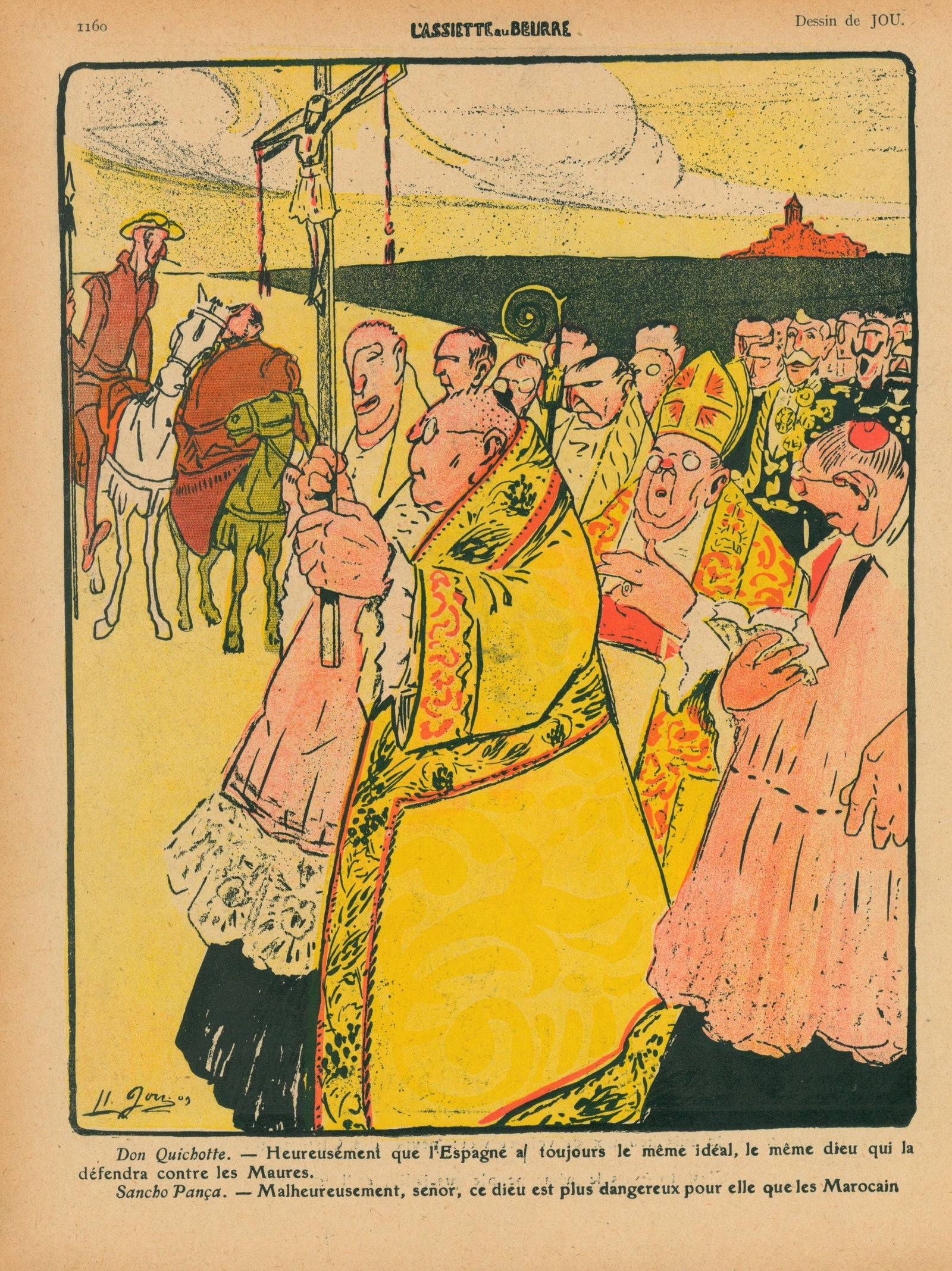 Le Pape- French Satirical Comic - Authentic Vintage Antique Print