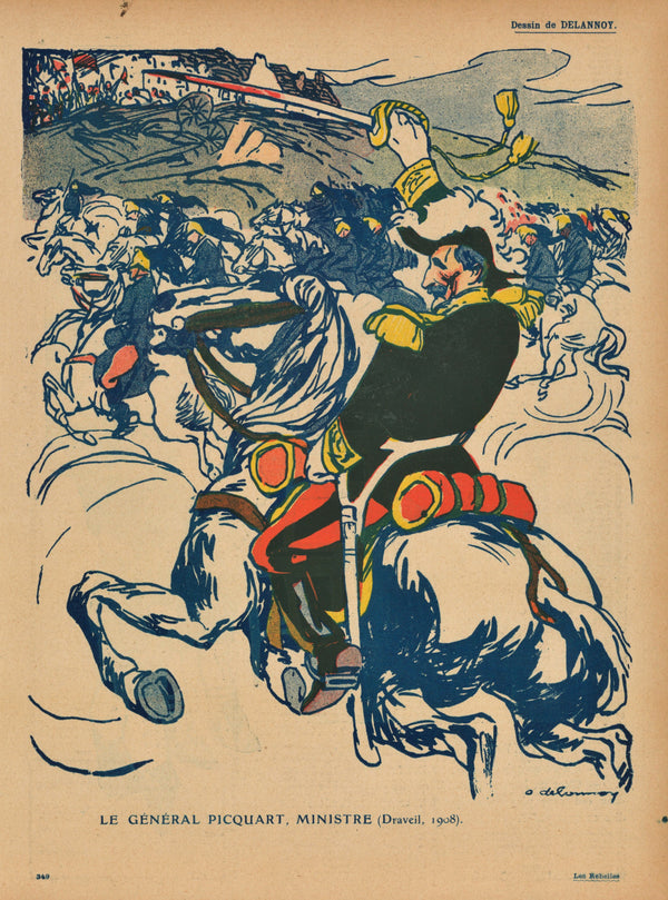 Le Général Picquart- French Satirical Comic - Authentic Vintage Antique Print