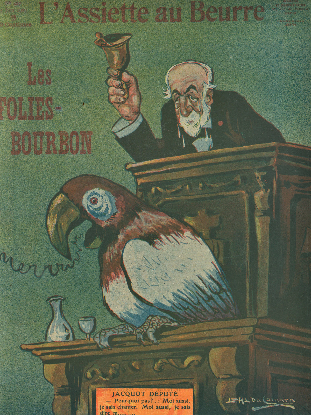 Les Folies-Bourbon- French Satirical Comic - Authentic Vintage Antique Print