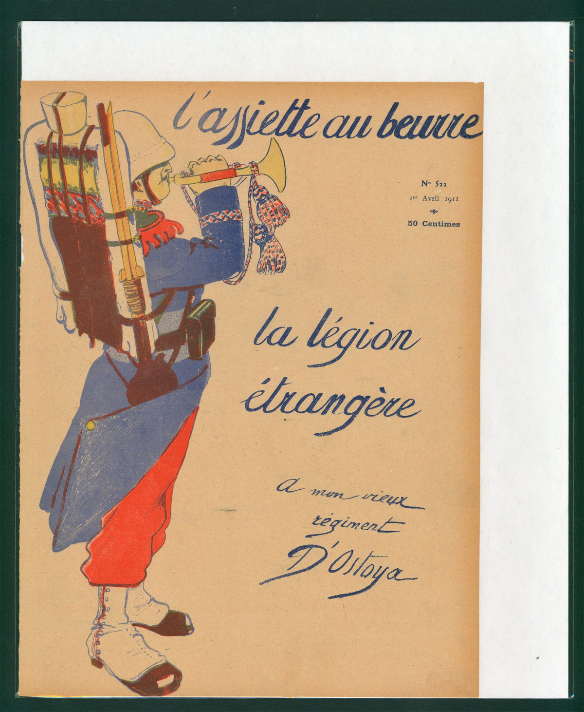 La Légion Étrangére- French Satirical Comic - Authentic Vintage Antique Print