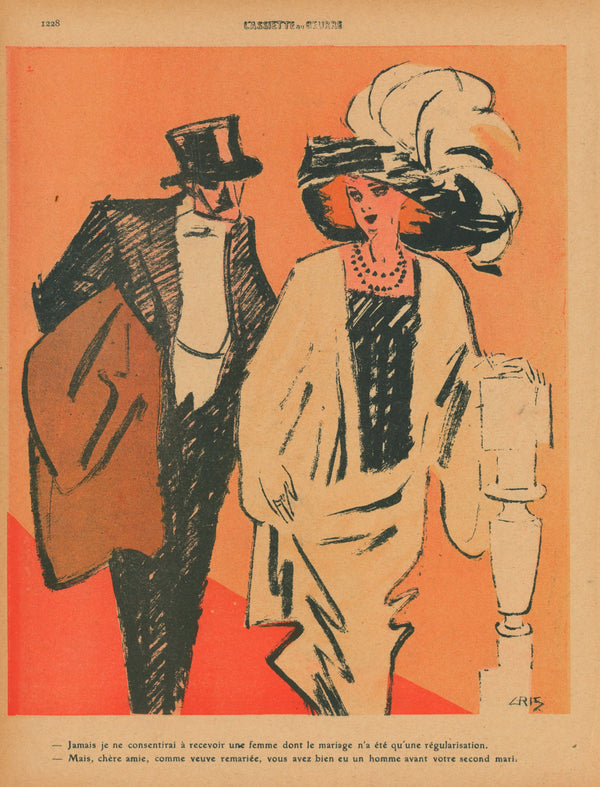 Les Fashionistas- French Satirical Comic - Authentic Vintage Antique Print