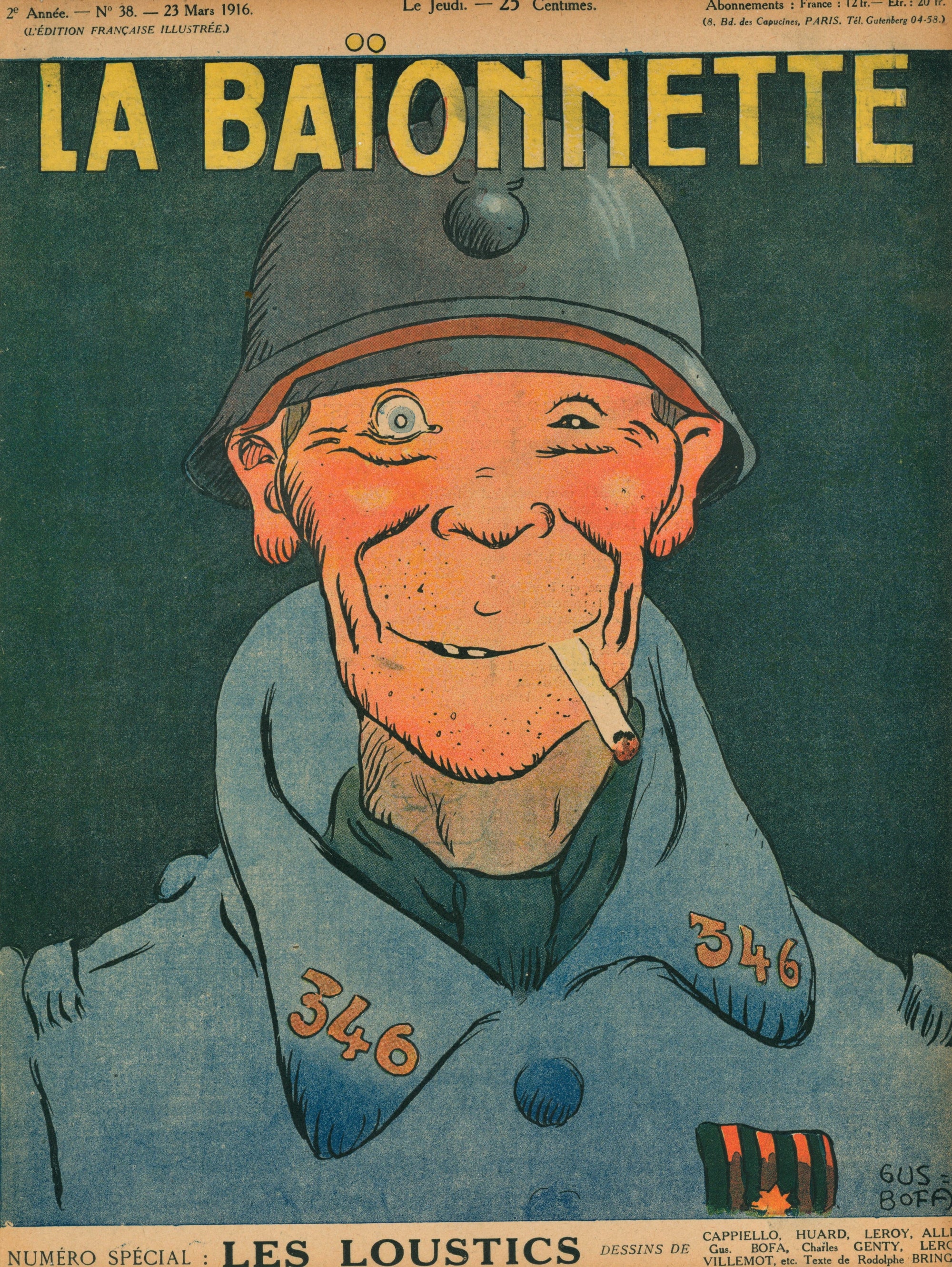 La Baionnette- French Satirical Comic - Authentic Vintage Antique Print