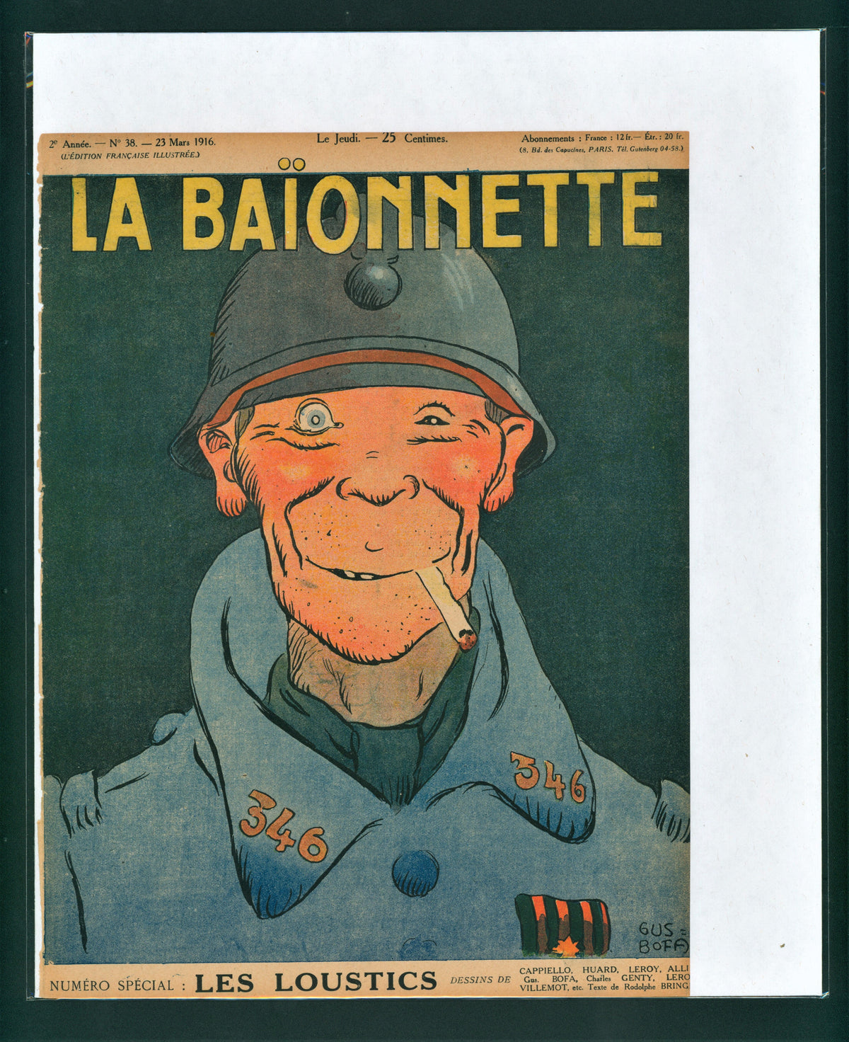 La Baionnette- French Satirical Comic - Authentic Vintage Antique Print