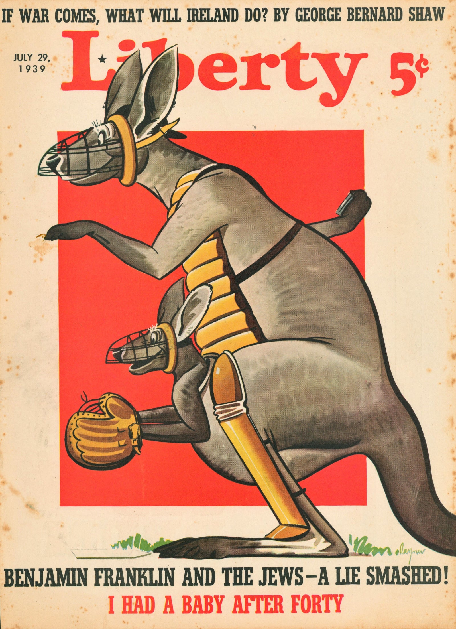 Benjamin Franklin- Liberty Magazine - Authentic Vintage Antique Print