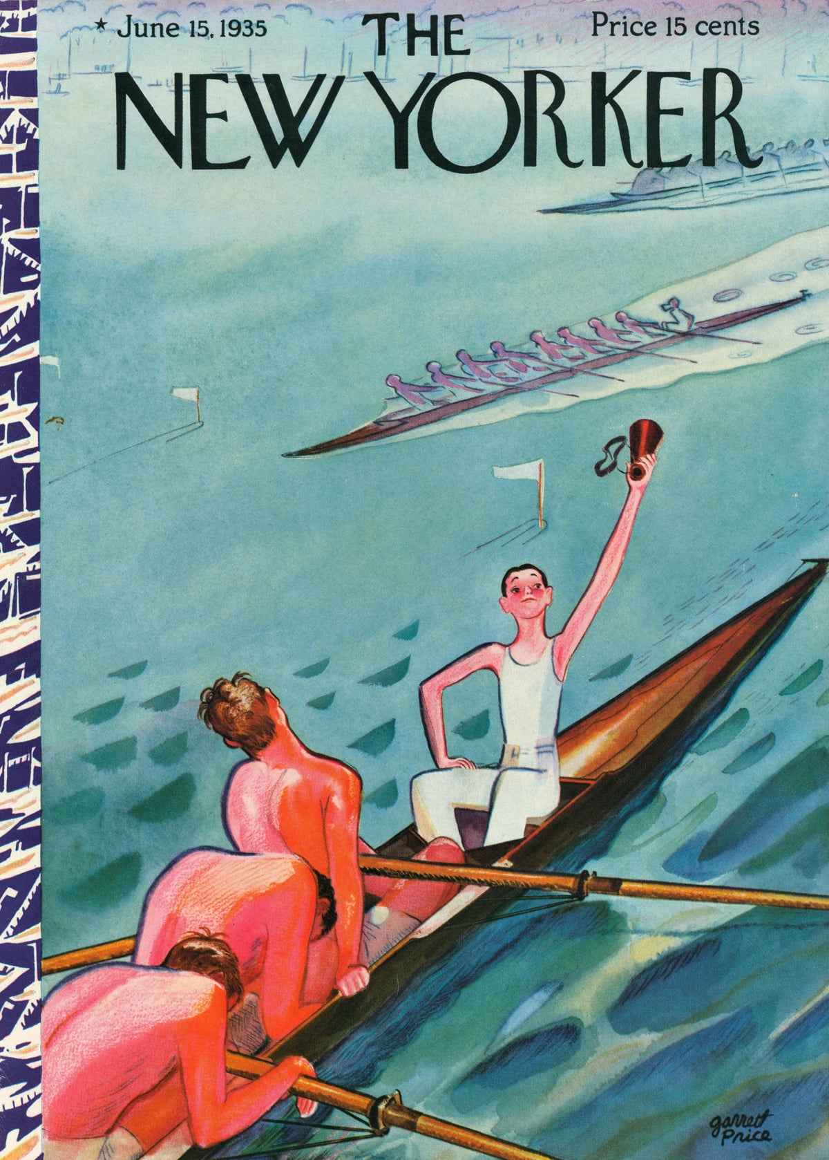 Canoe Trip- The New Yorker - Authentic Vintage Antique Print