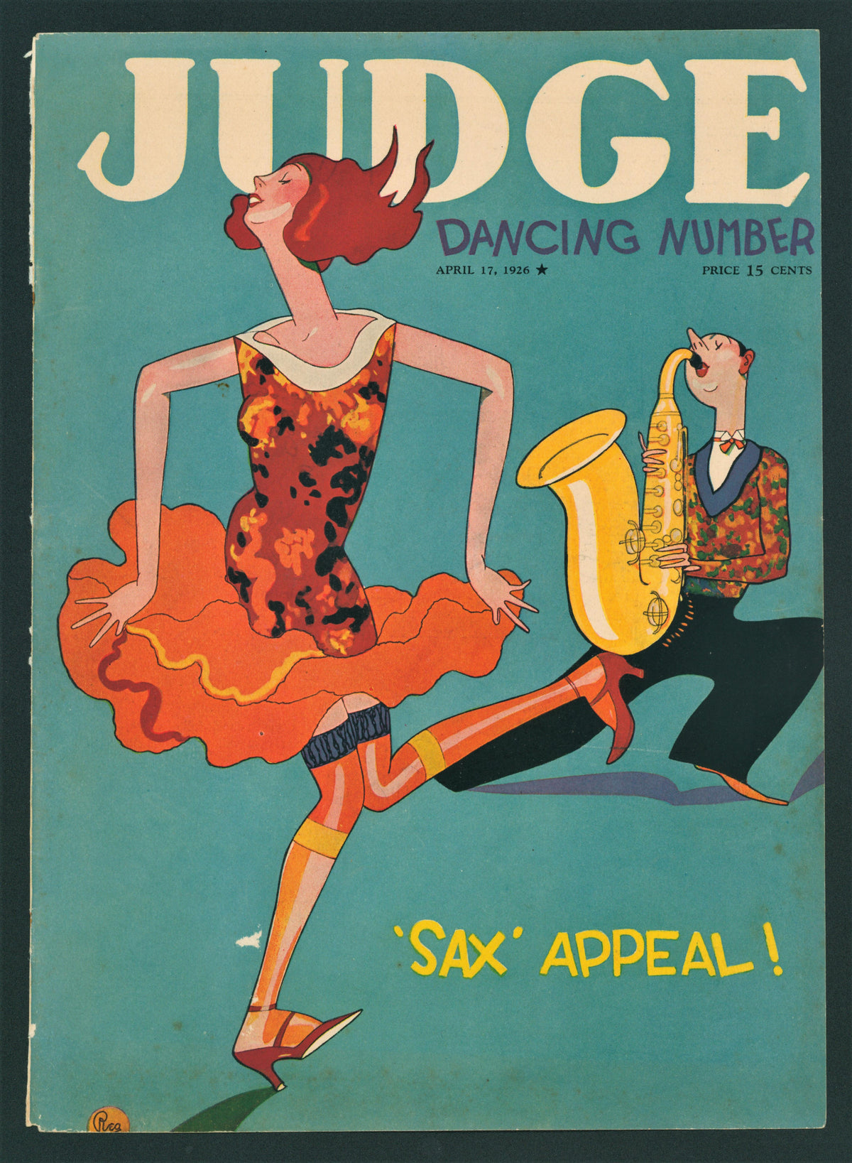 Sax Appeal- Judge Magazine - Authentic Vintage Antique Print