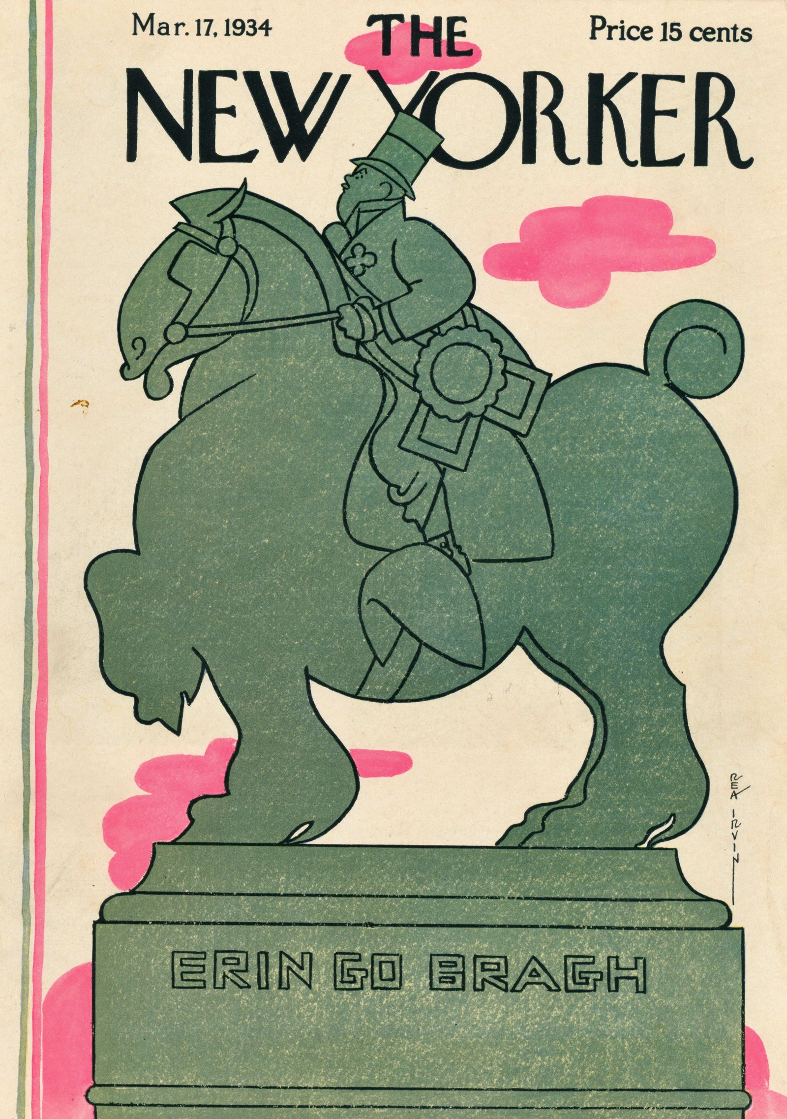 St. Patrick's Day- The New Yorker - Authentic Vintage Antique Print