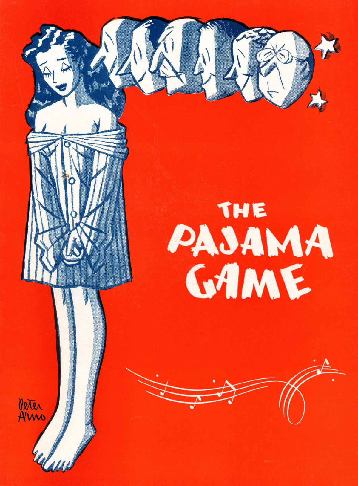 The Pajama Game- Playbill - Authentic Vintage Antique Print