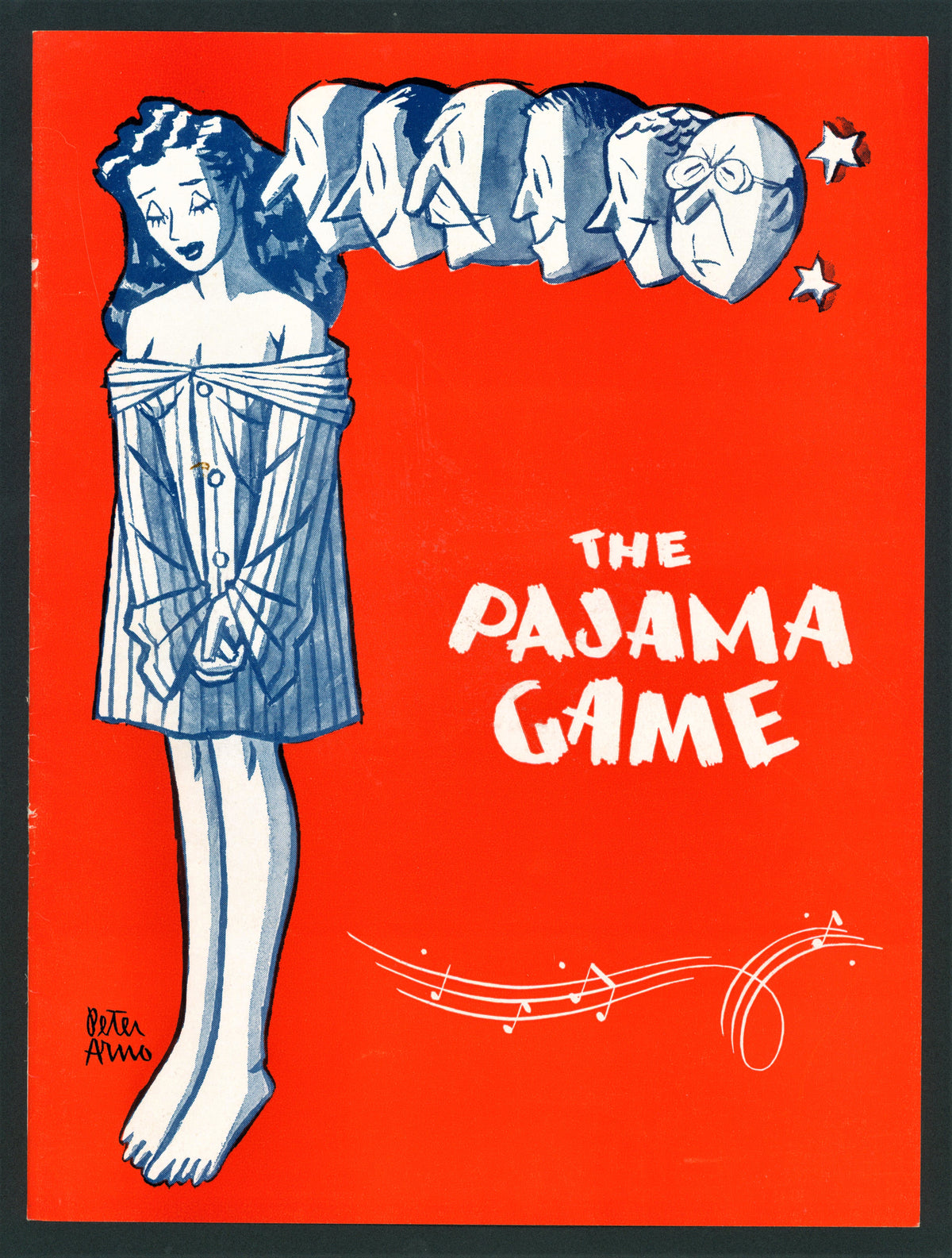 The Pajama Game- Playbill - Authentic Vintage Antique Print