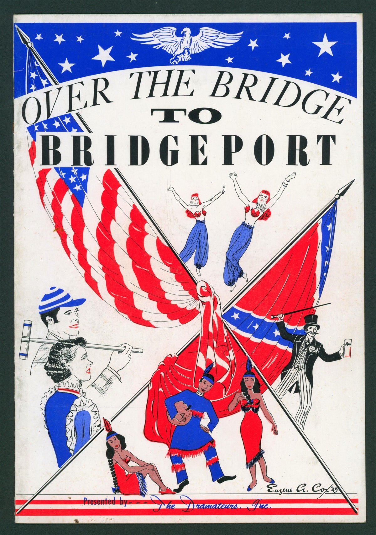 Over the Bridge to Bridgeport- Playbill - Authentic Vintage Antique Print