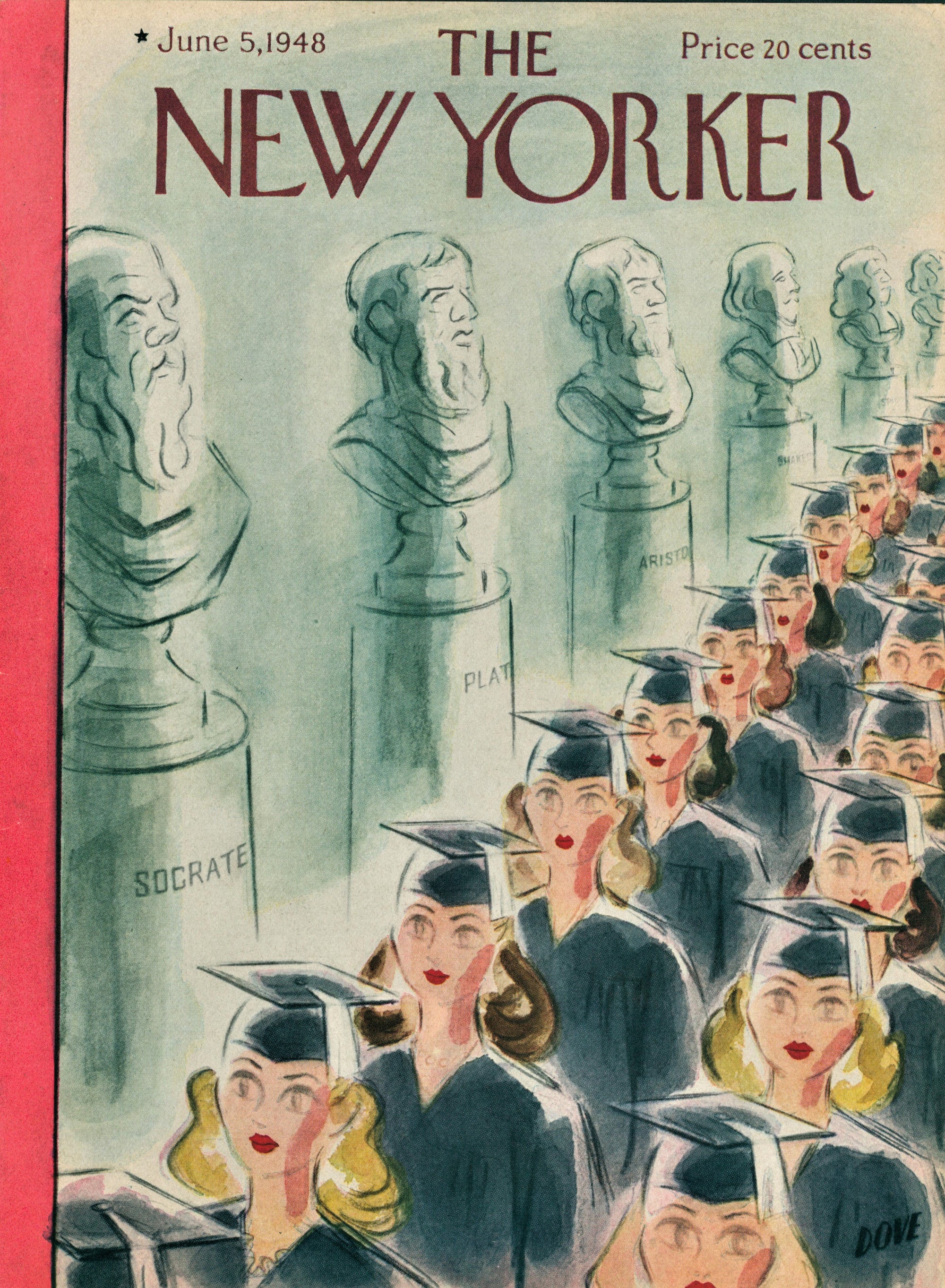 Graduation Day- The New Yorker - Authentic Vintage Antique Print