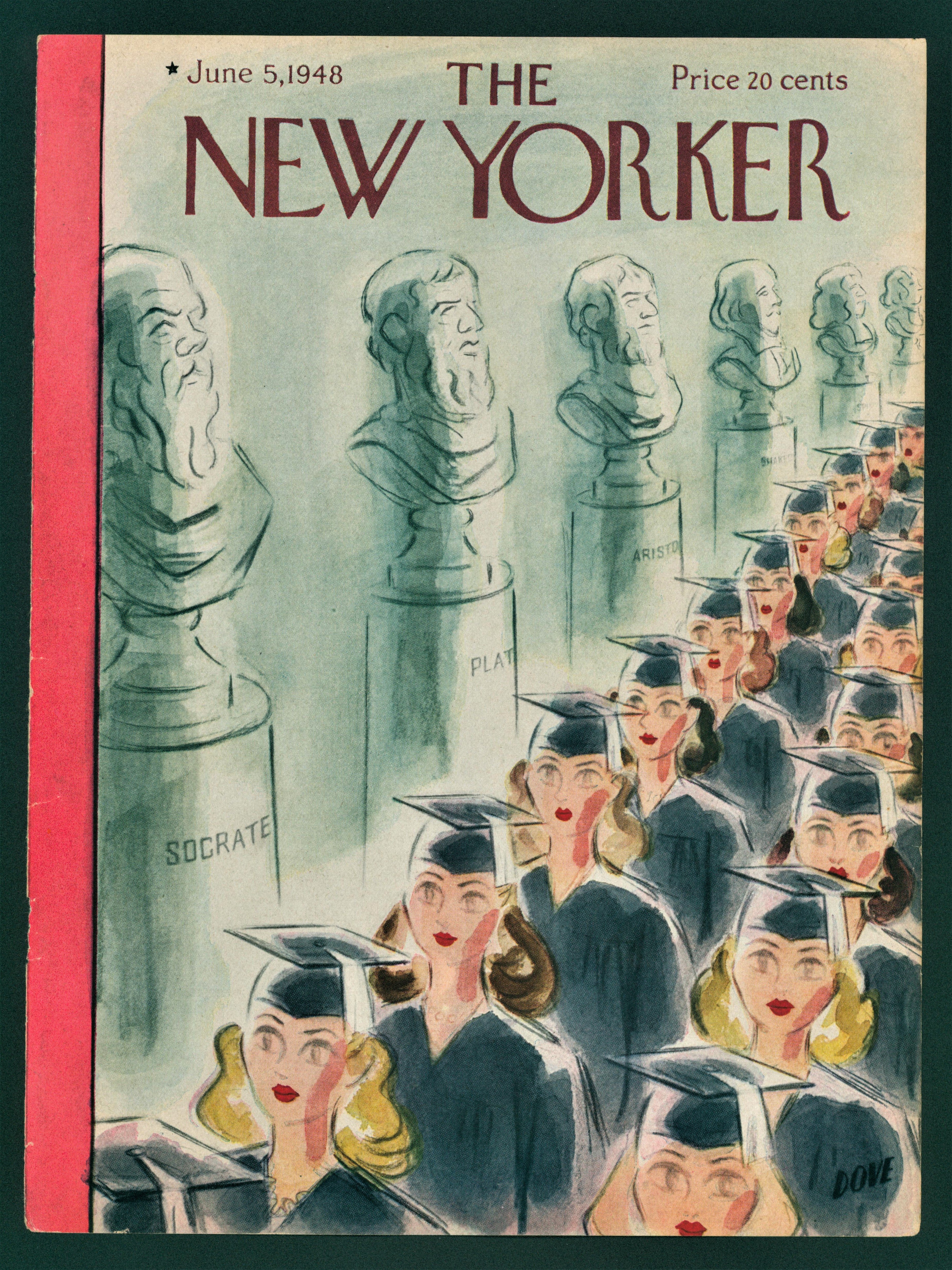 George Bernard Stranden tæppe Authentic Vintage Antique Print | Graduation Day- The New Yorker