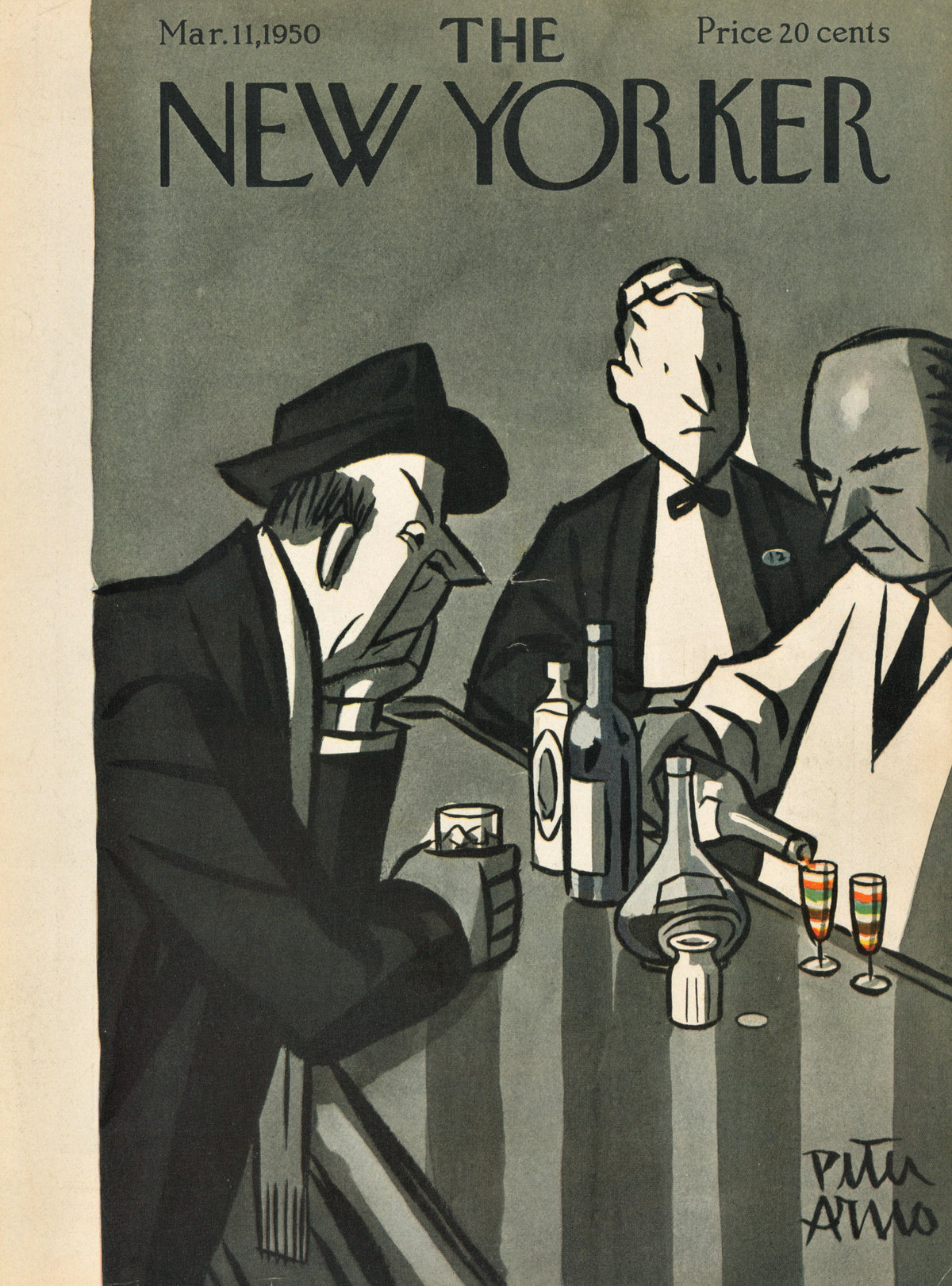 Nightcap- The New Yorker - Authentic Vintage Antique Print