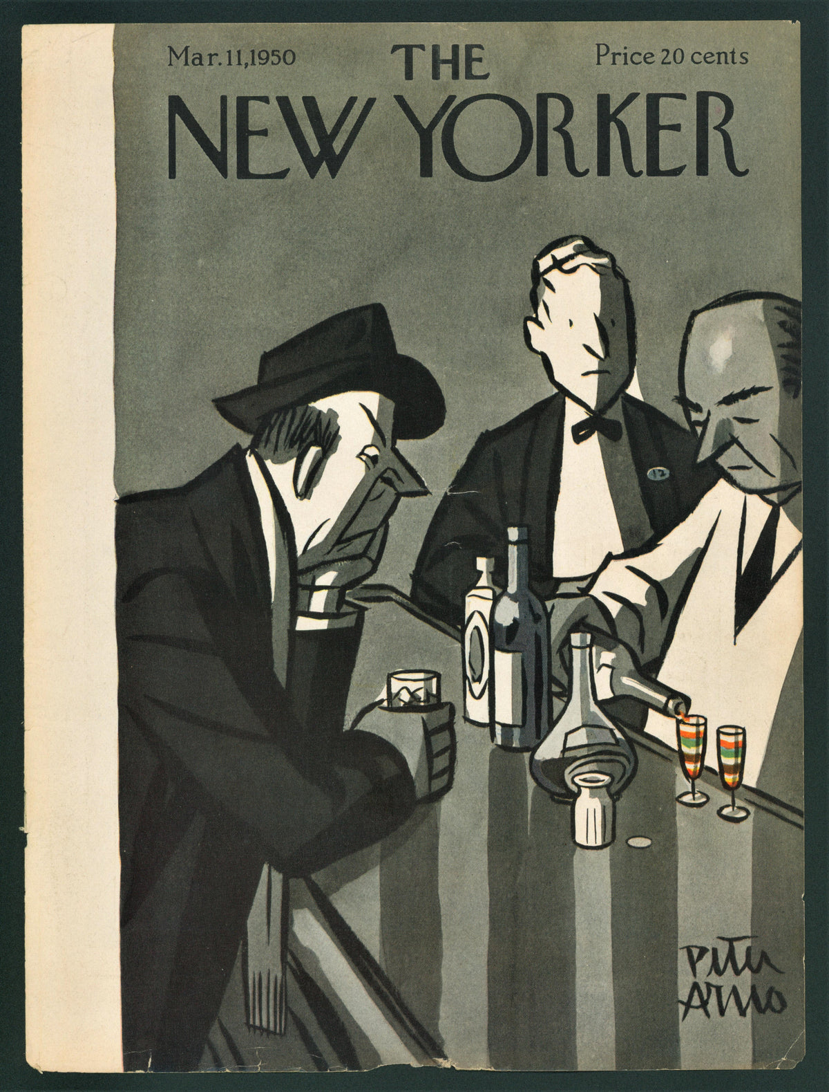 Nightcap- The New Yorker - Authentic Vintage Antique Print