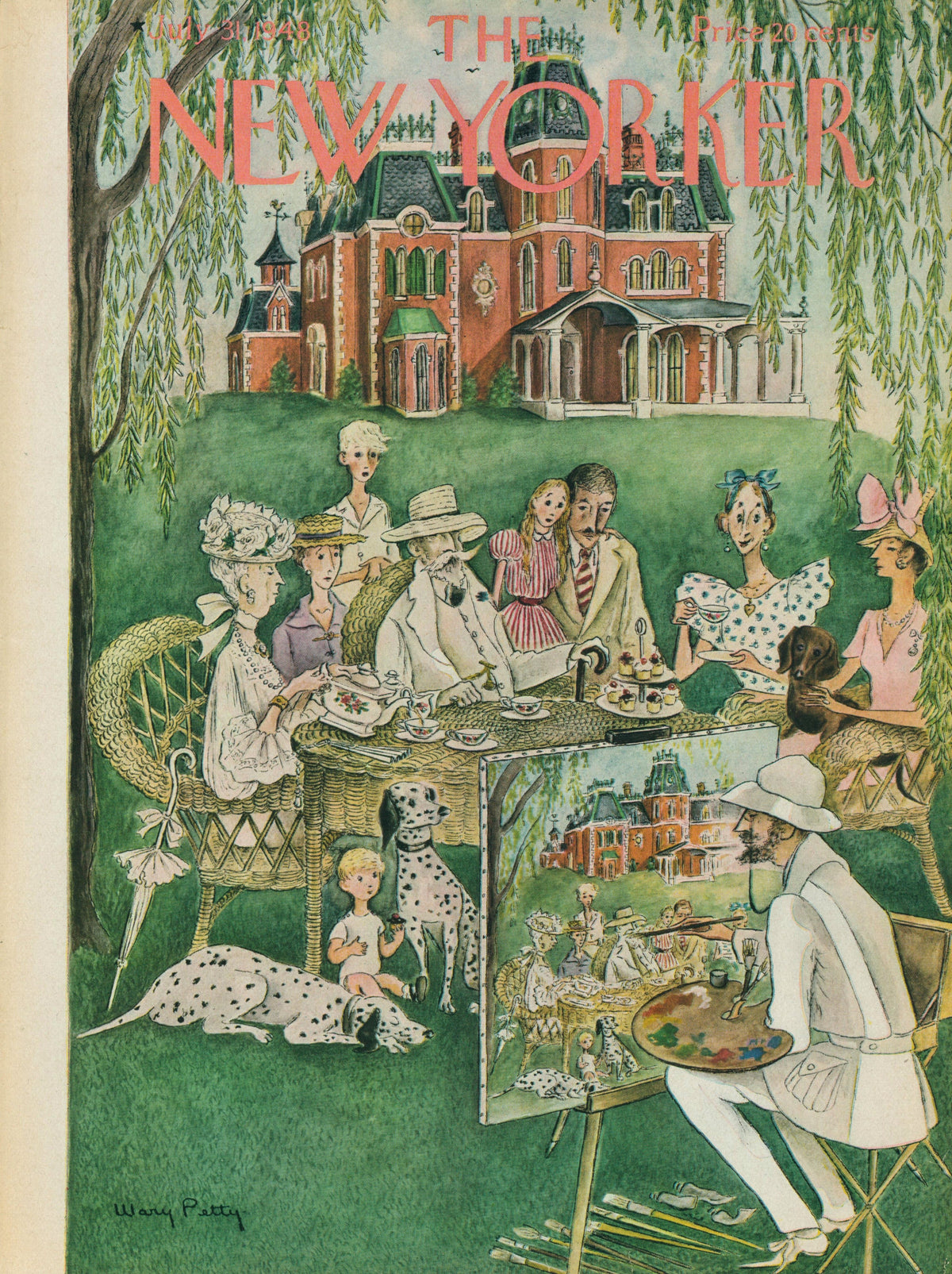 Afternoon Tea- The New Yorker - Authentic Vintage Antique Print