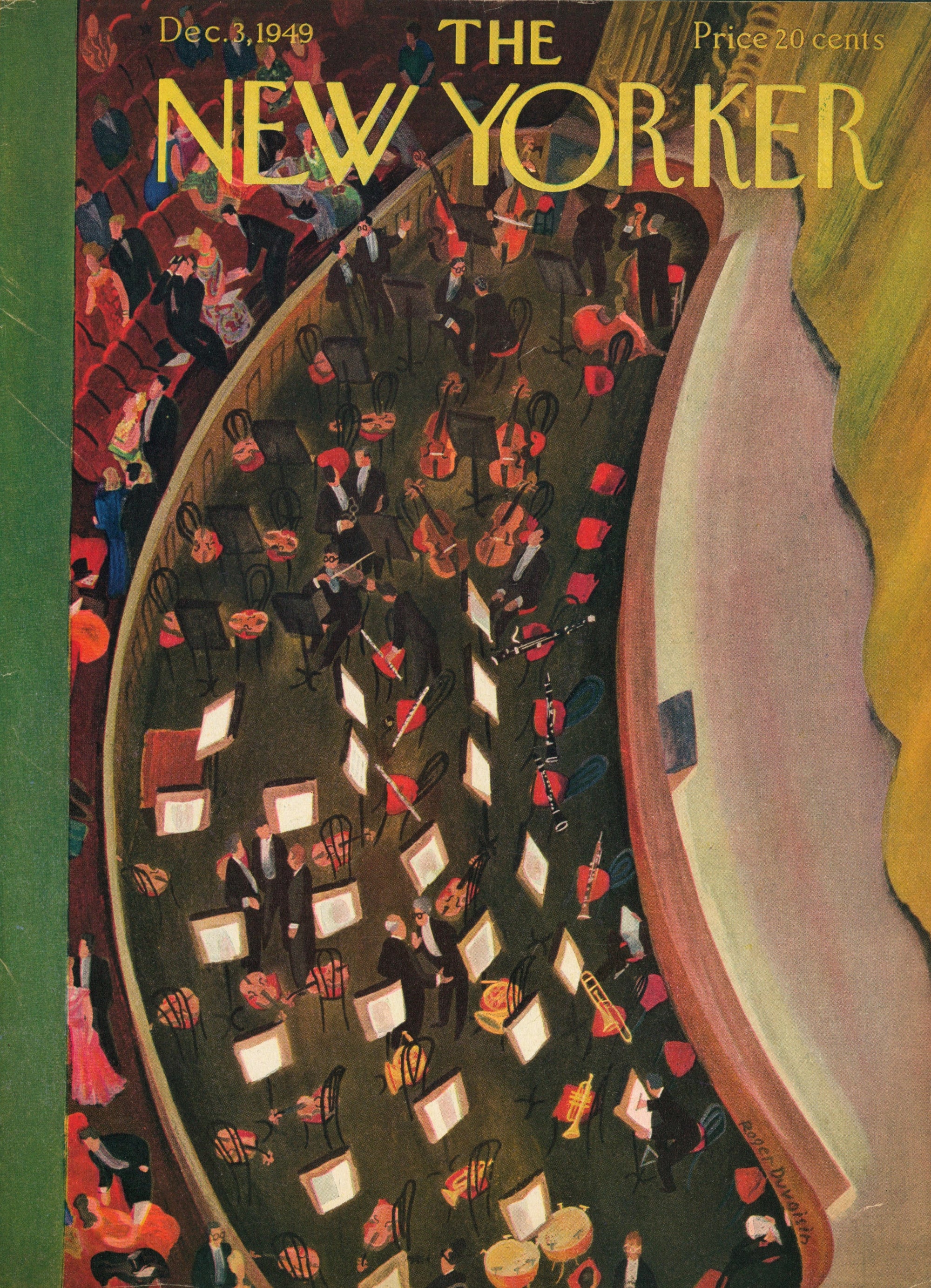 Orchestra- The New Yorker - Authentic Vintage Antique Print