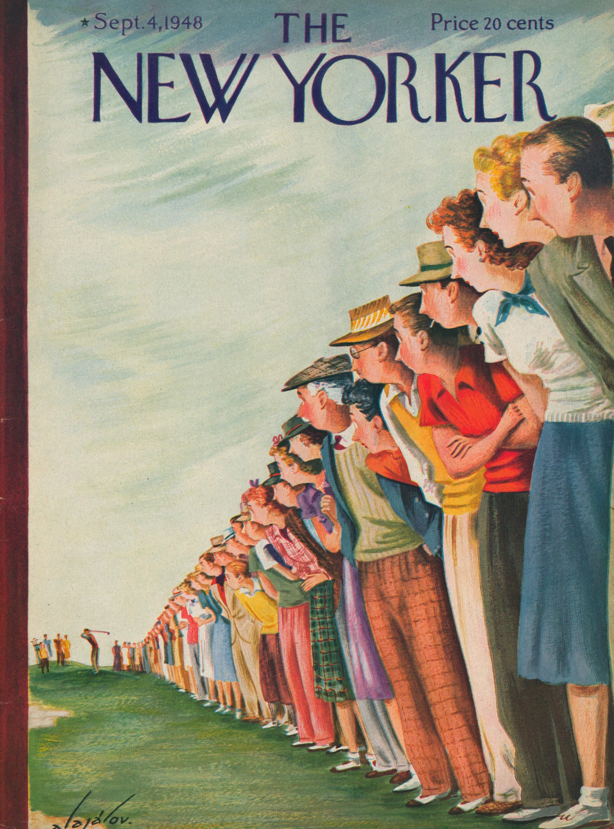 Gone Golfing- The New Yorker - Authentic Vintage Antique Print
