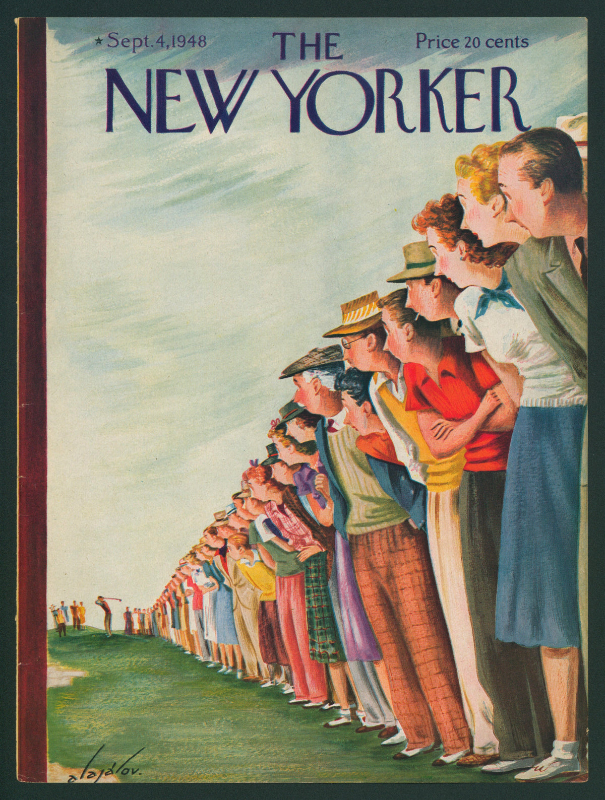 Gone Golfing- The New Yorker - Authentic Vintage Antique Print