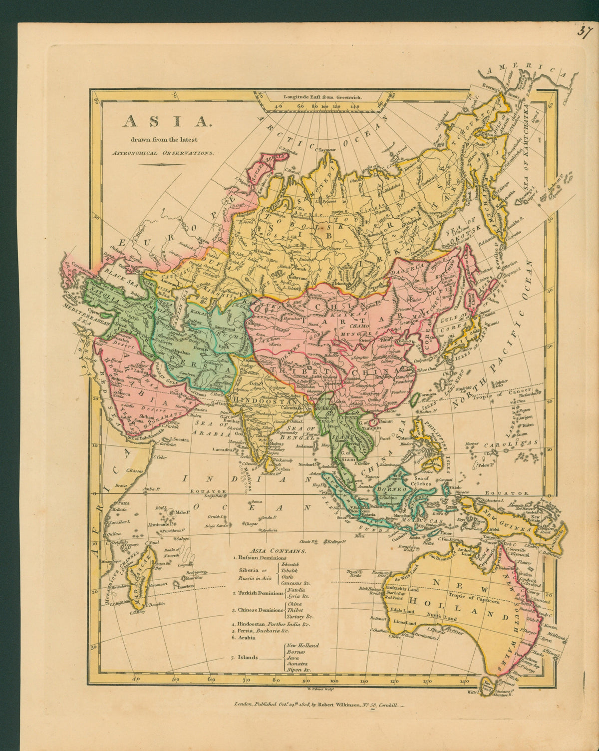 Asia- Antique Map - Authentic Vintage Antique Print