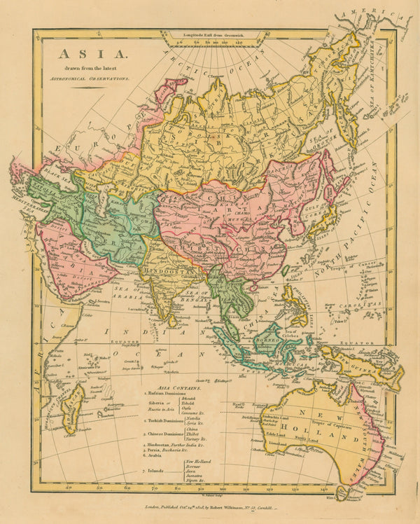 Asia- Antique Map - Authentic Vintage Map