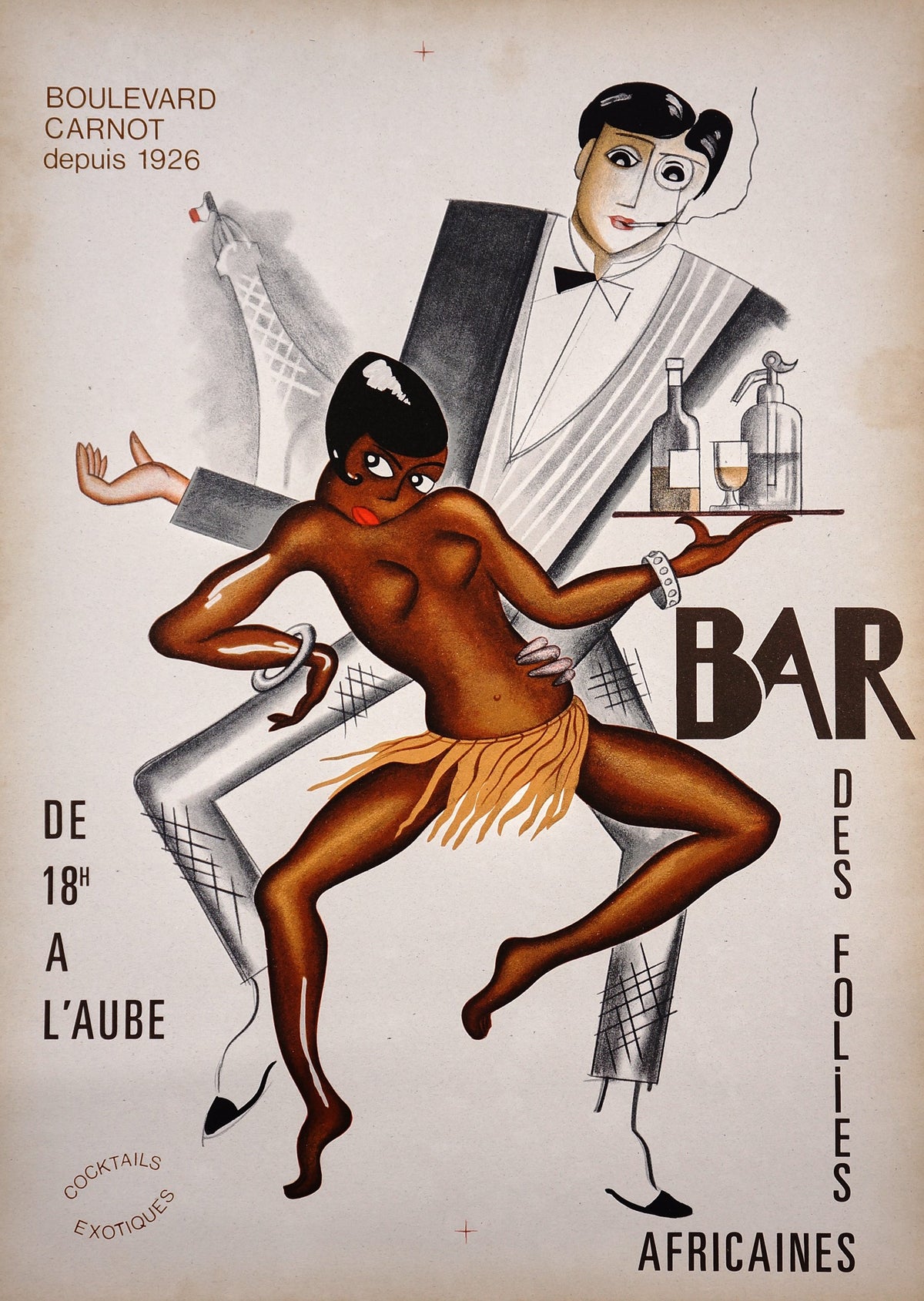 Bar Des Folies Africaines - Authentic Vintage Poster