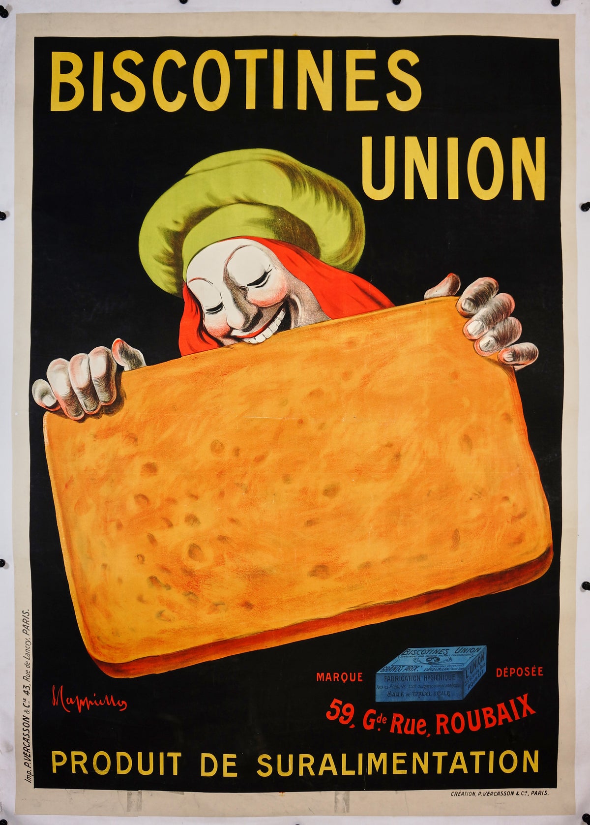 Biscotines Union- Cappiello - Authentic Vintage Poster