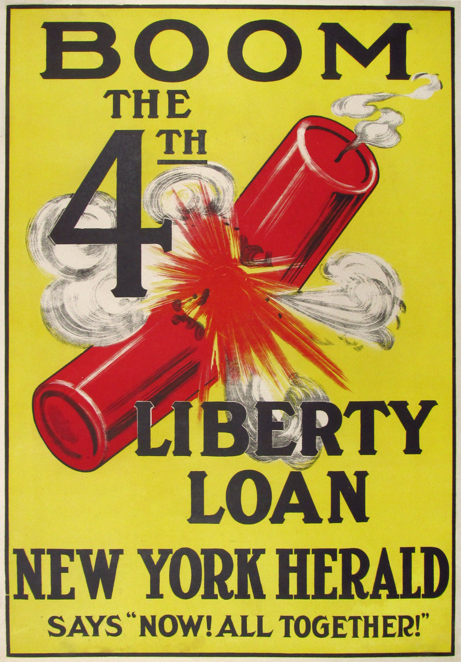 Boom! The 4th Liberty Loan - Authentic Vintage Poster