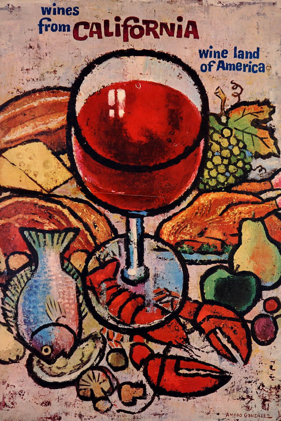 Wines From California - Authentic Vintage Poster