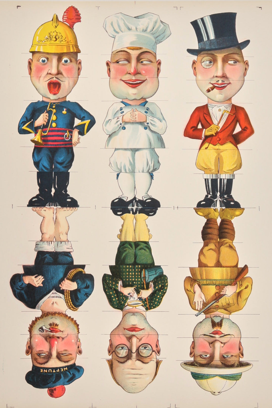 French Cutout Men - Authentic Vintage Poster