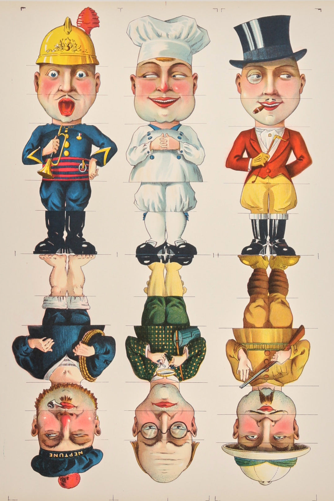 French Cutout Men - Authentic Vintage Poster