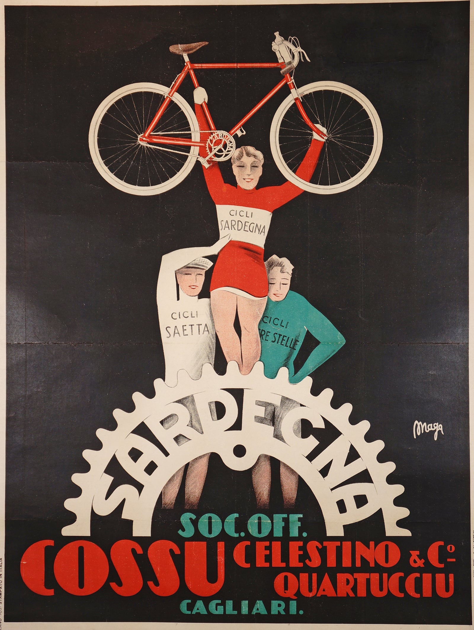 Sardegna Cycles - Authentic Vintage Poster