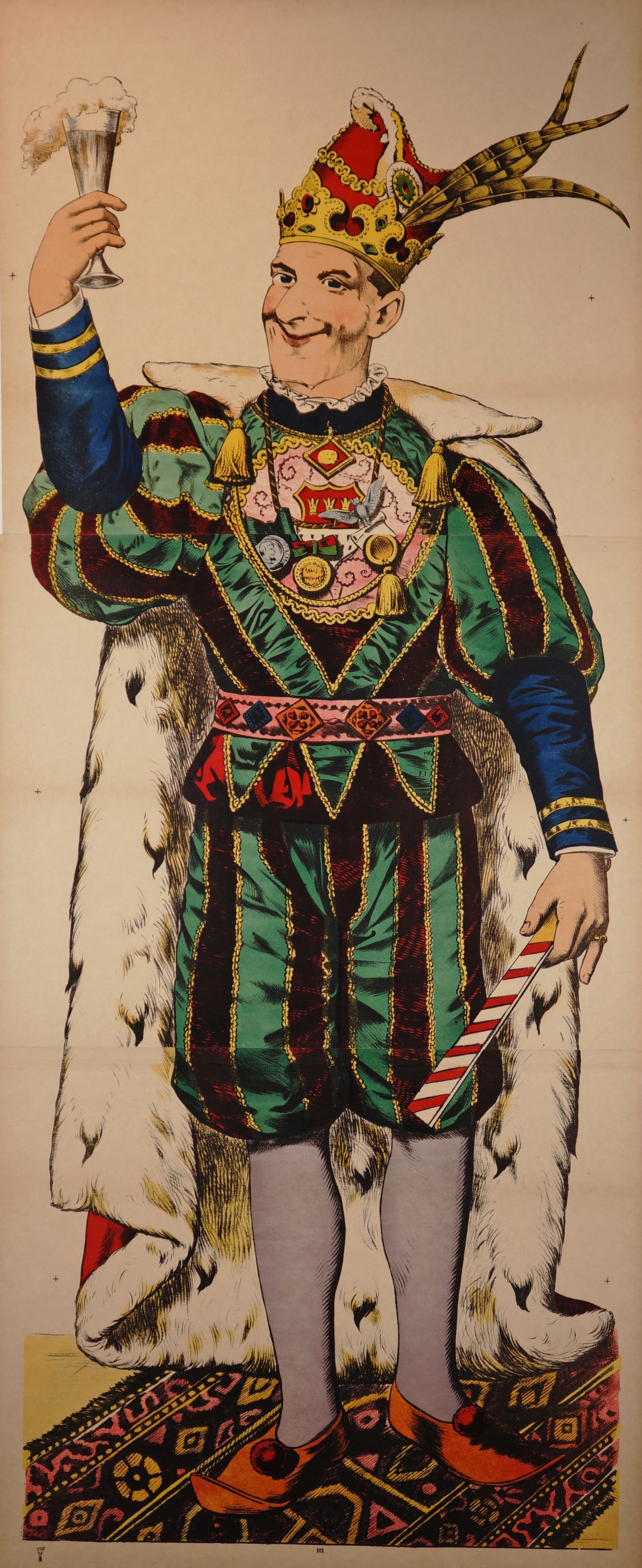 Wissembourg- King with Beer - Authentic Vintage Poster