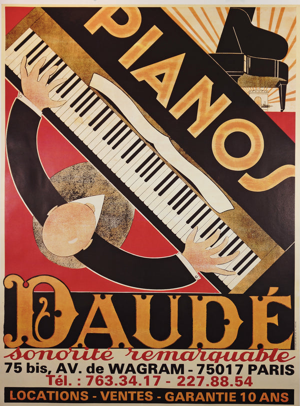 Pianos Daude - Authentic Vintage Poster