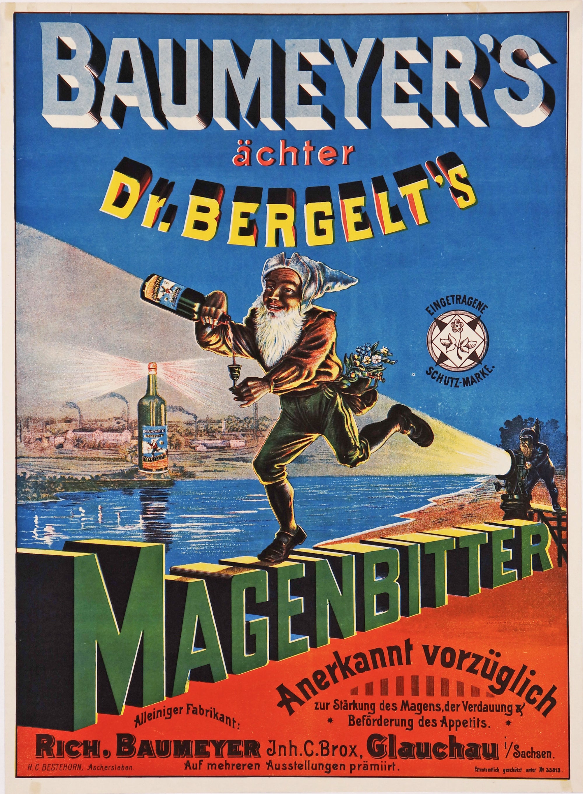 Baumeyer's Maganbitter - Authentic Vintage Poster
