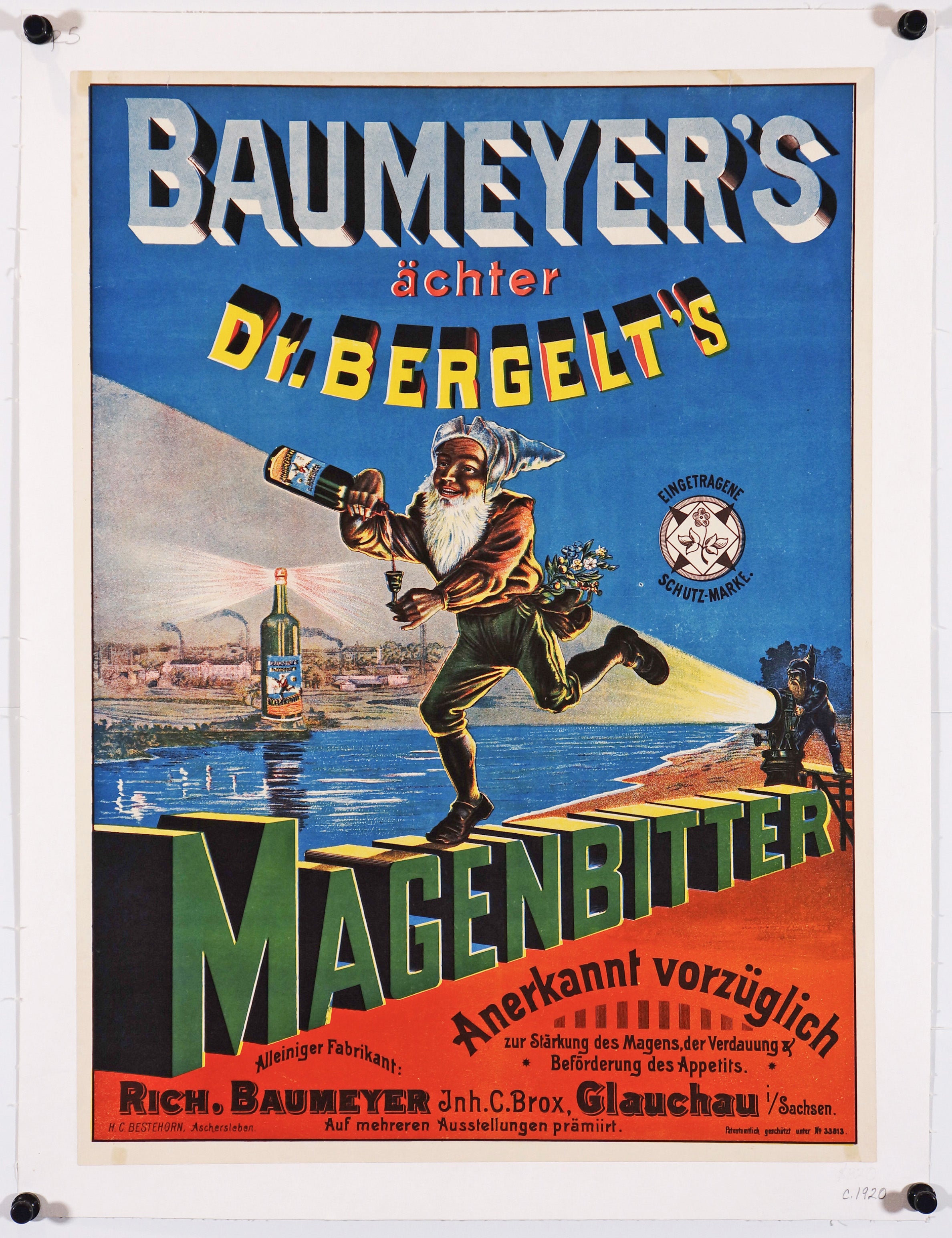 Authentic Vintage Poster | Baumeyer's Maganbitter
