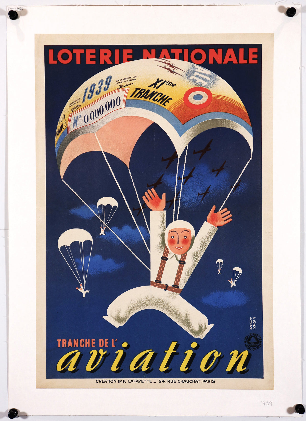 Loterie Nationale Aviation - Authentic Vintage Poster