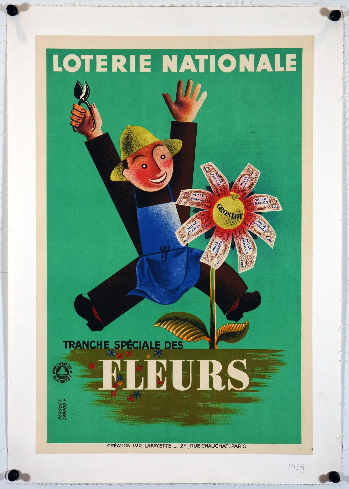 Loterie Nationale Fleurs - Authentic Vintage Poster