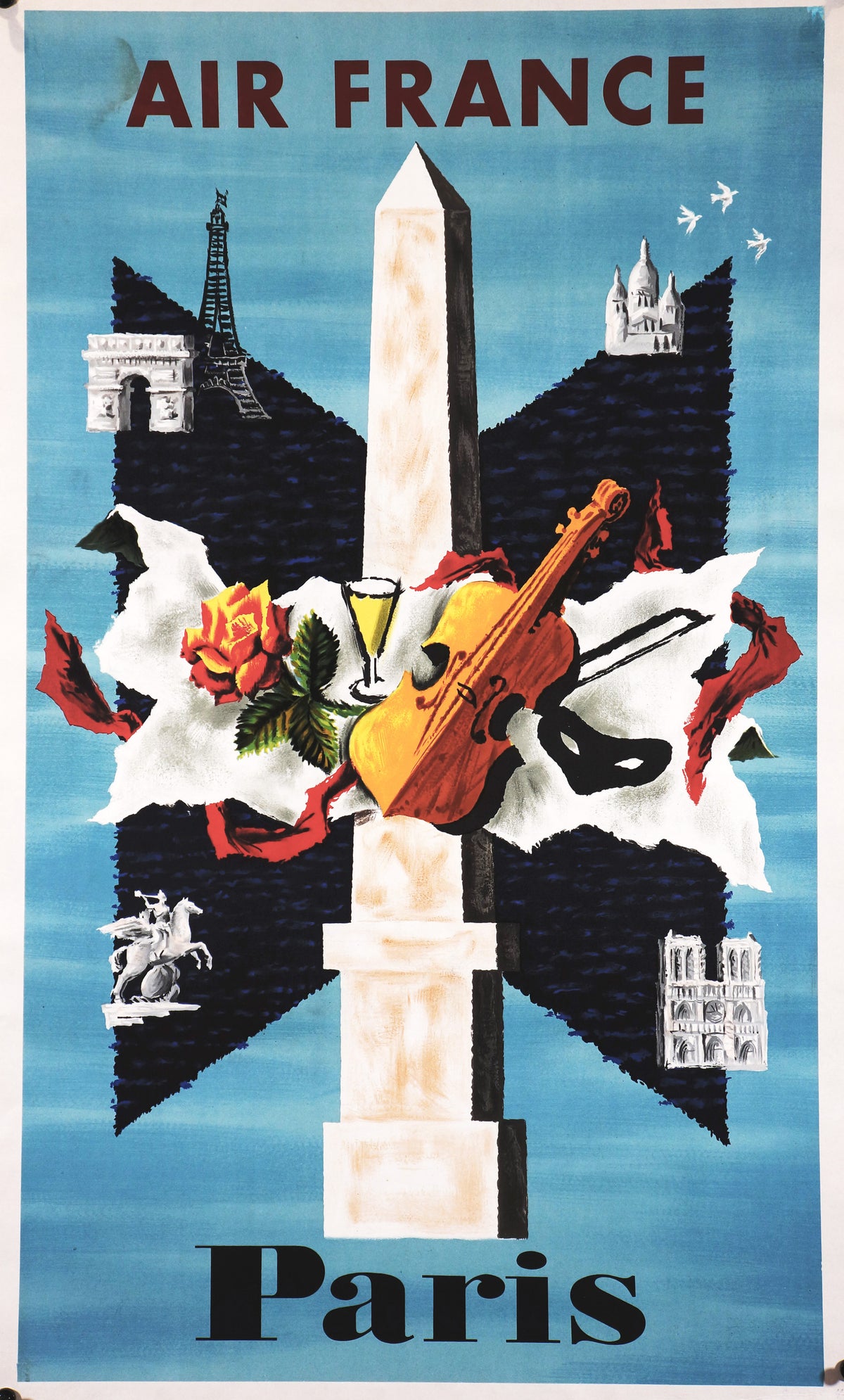 Air France Paris - Authentic Vintage Poster