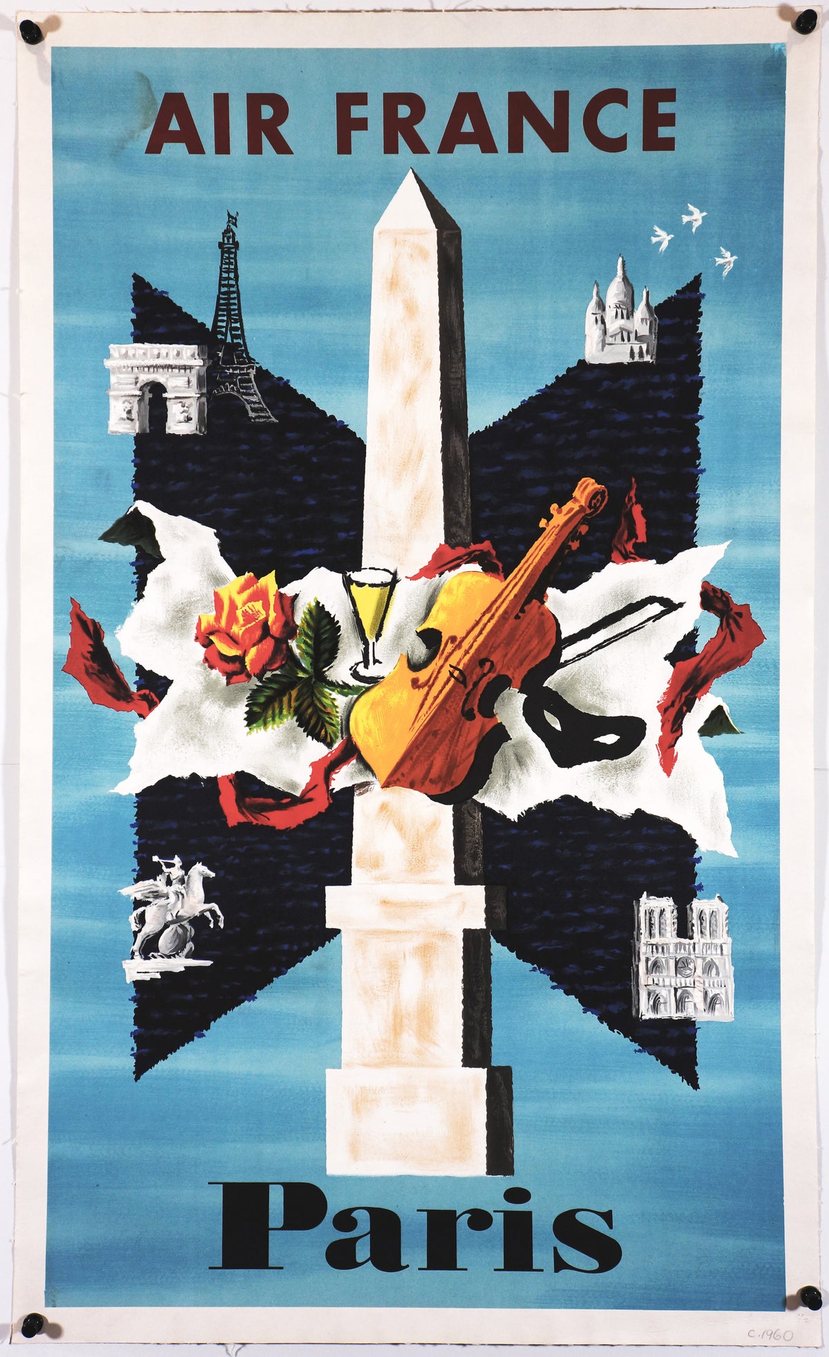 Air France Paris - Authentic Vintage Poster