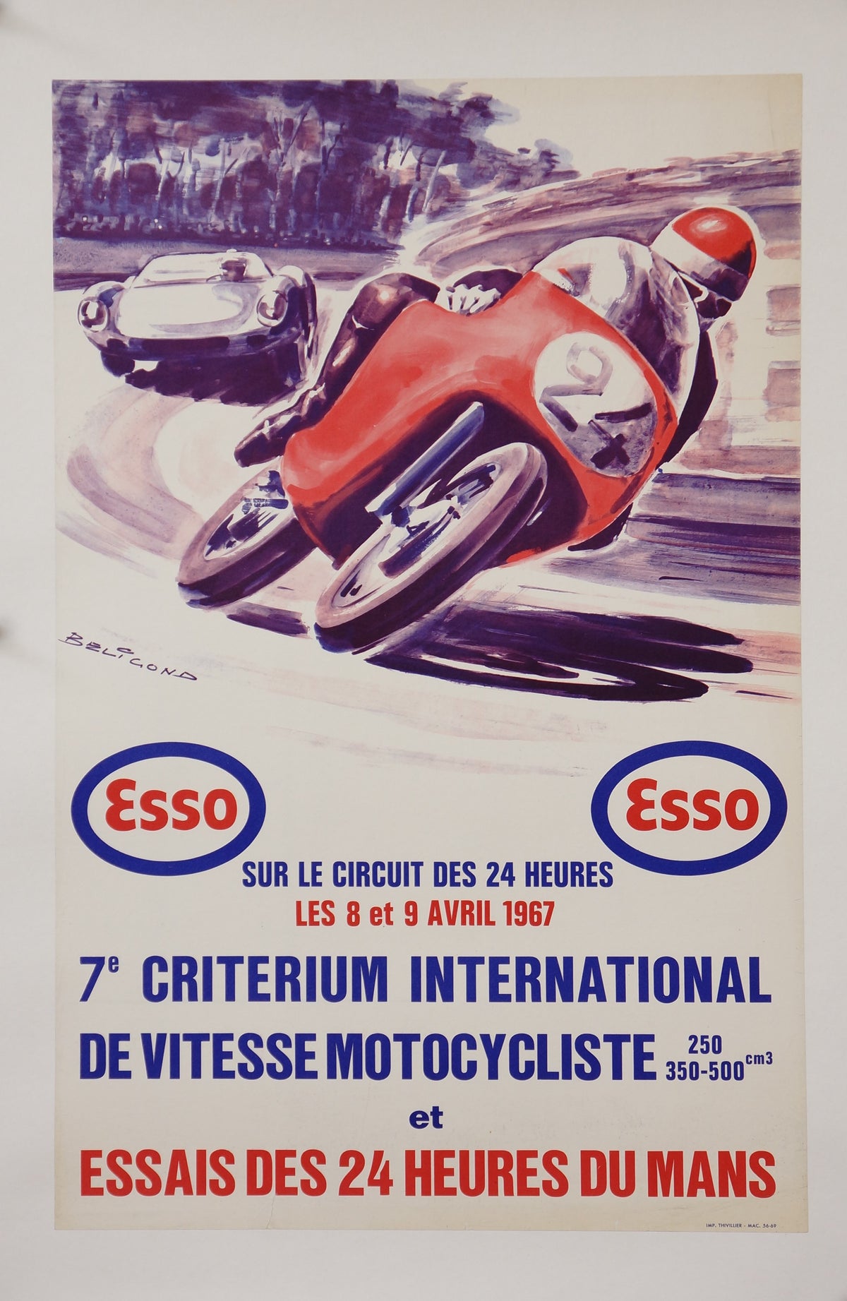 Le Mans Trials- Esso - Authentic Vintage Poster