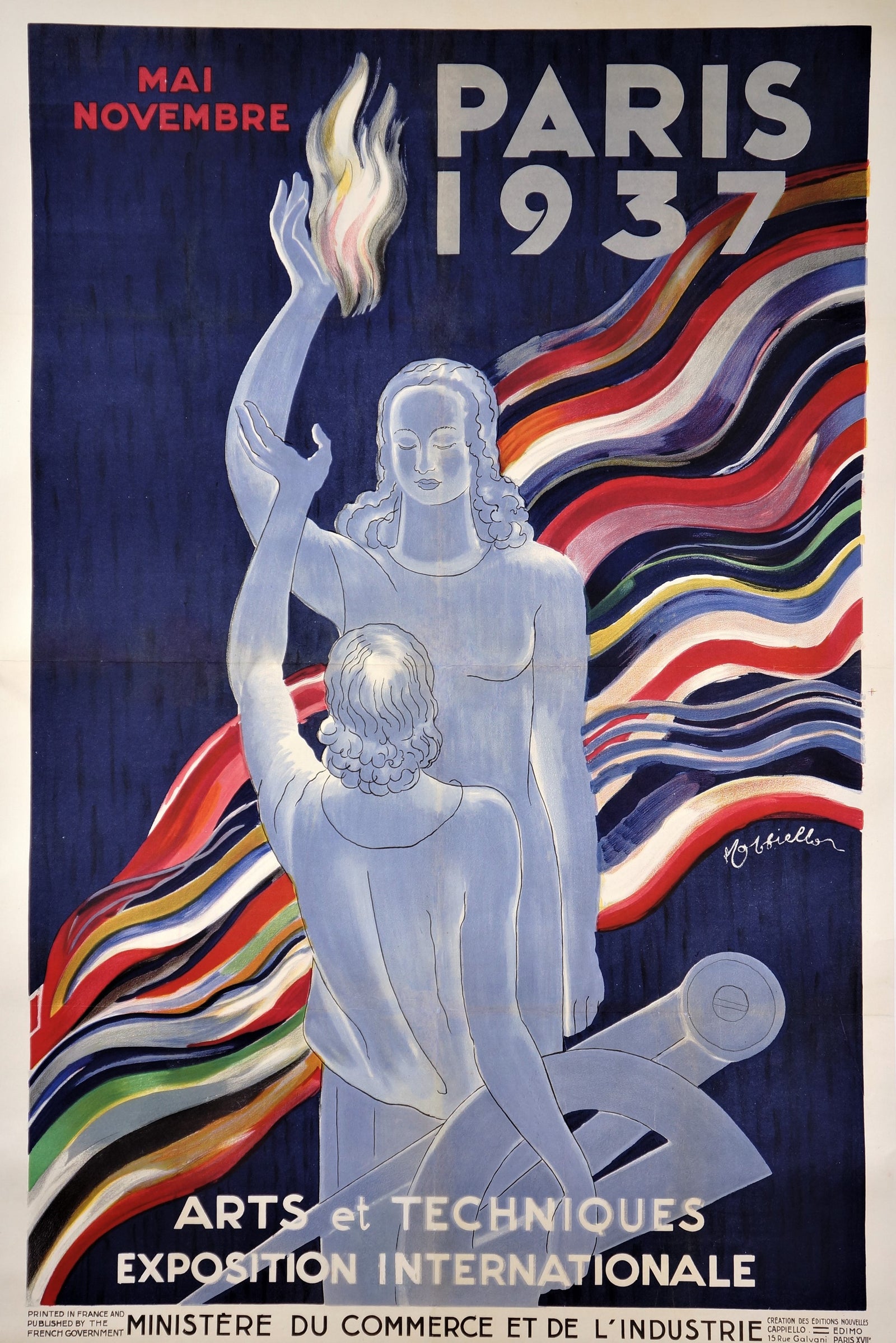 Art and Technique Exposition, Paris - Authentic Vintage Poster