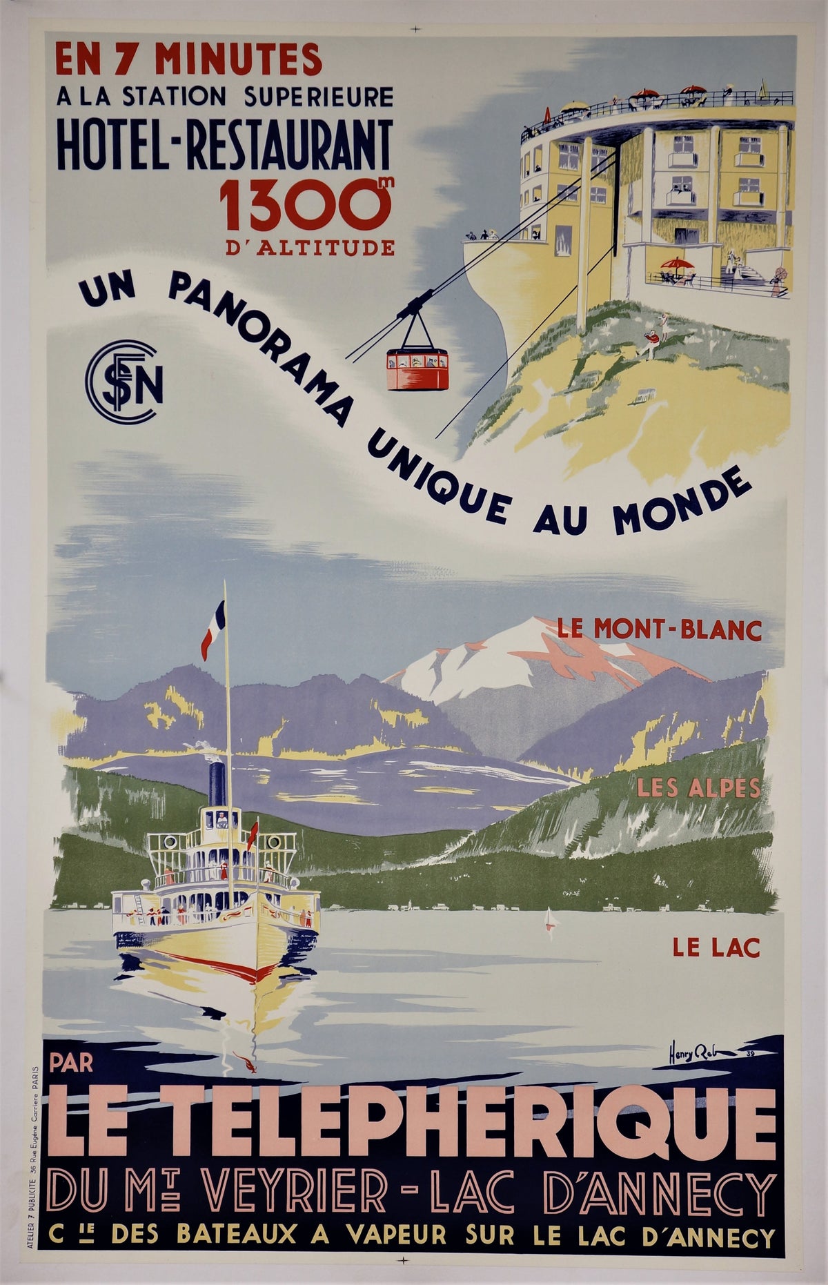Le Telepherique - Authentic Vintage Poster